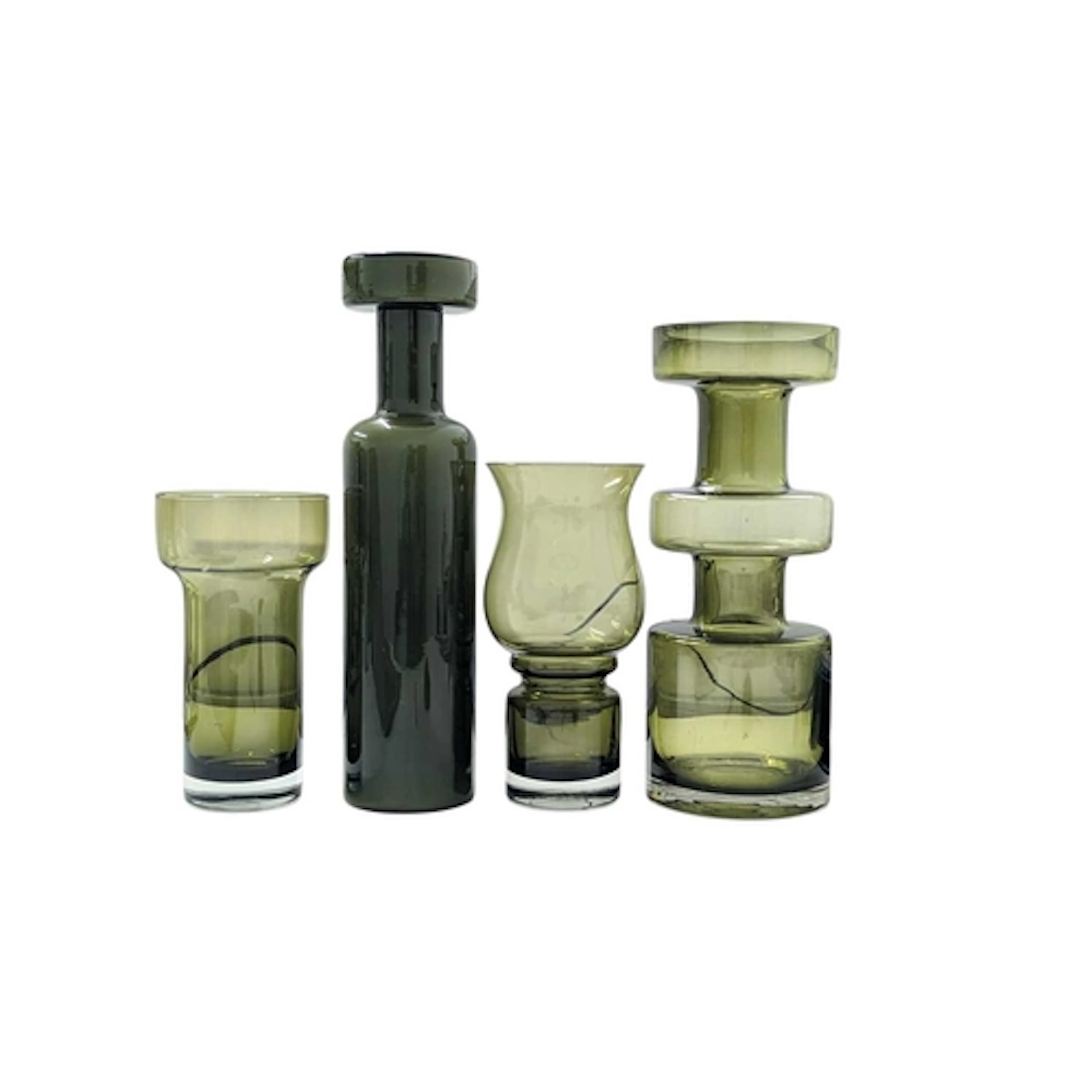 Mid century Scandinavian studio art glass. Green colourway w...