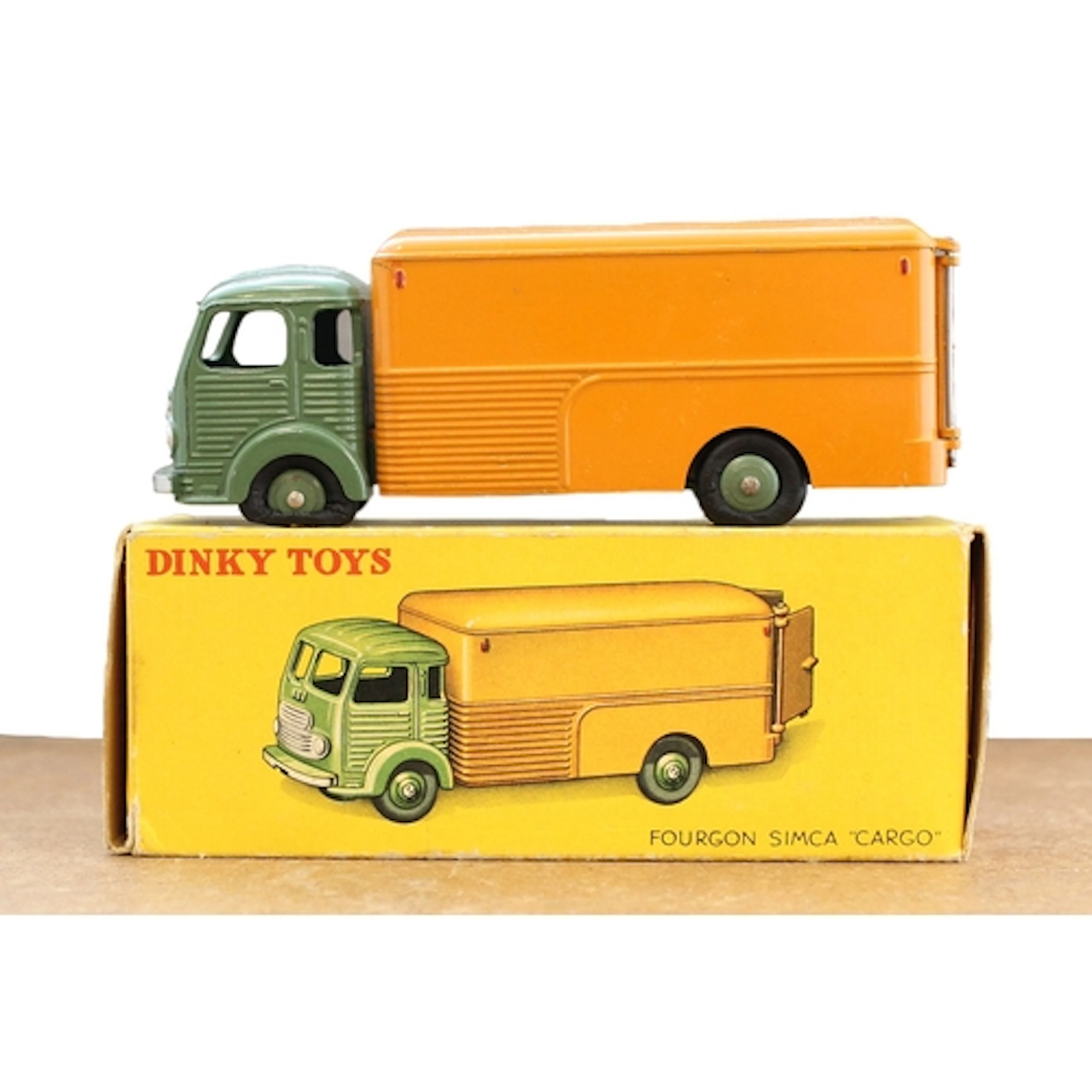 French Dinky. Simca Cargo Van No. 33A, olive-green/ orange, ...