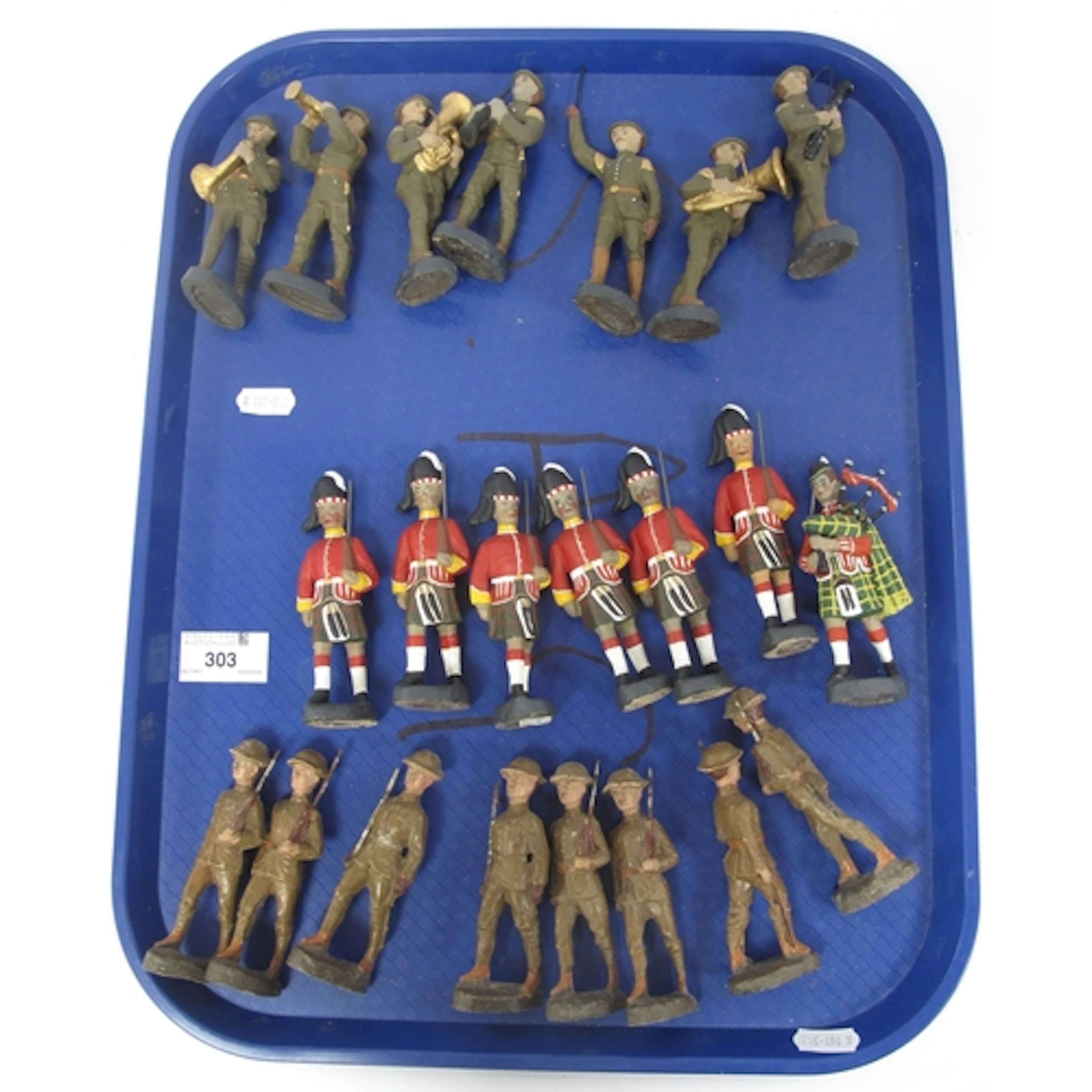 Twenty Two 4" Elastolin military figures, comprising eight B...