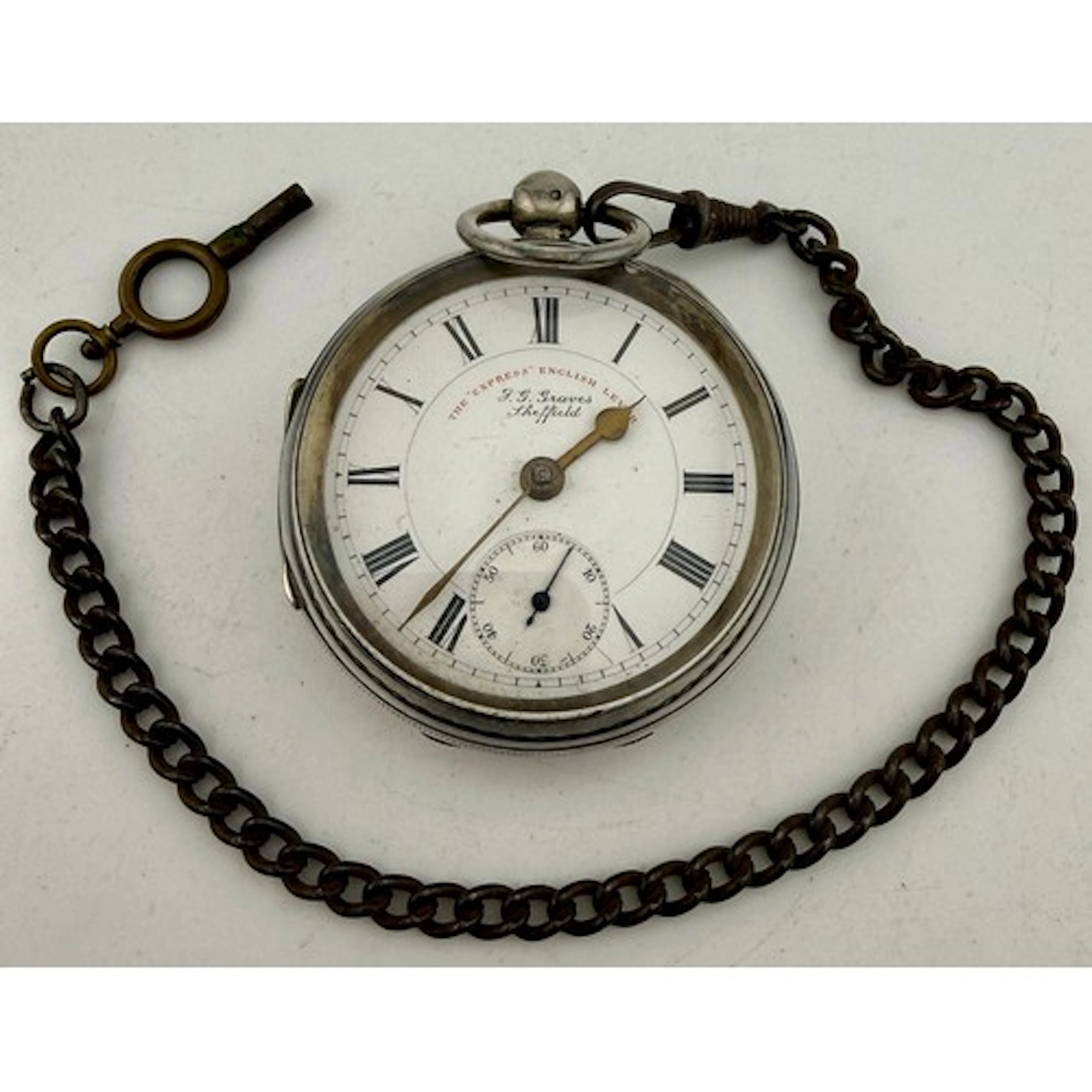 Silver The “Express” English Lever pocket watch, J.G. Graves...