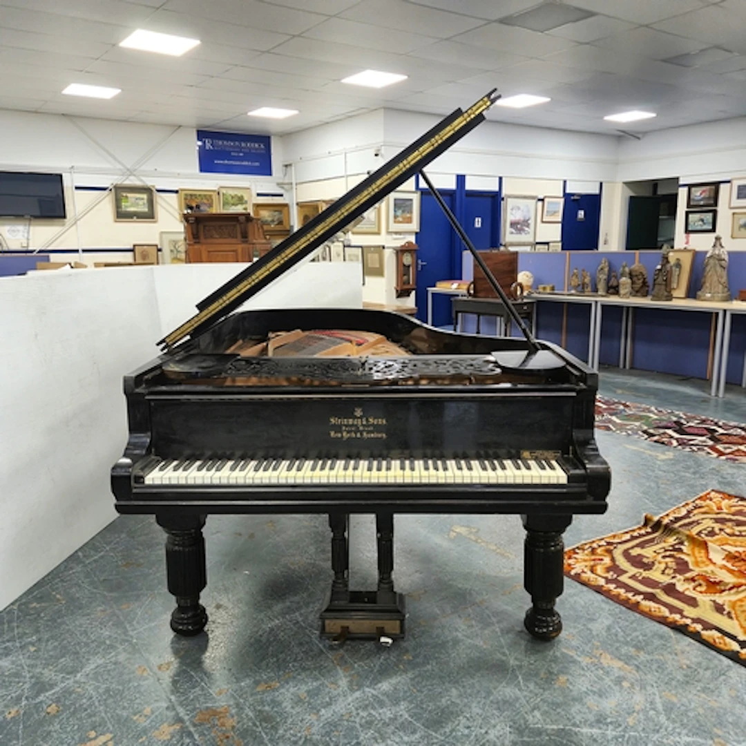 Victorian ebonised overstrung boudoir grand piano by Steinwa...