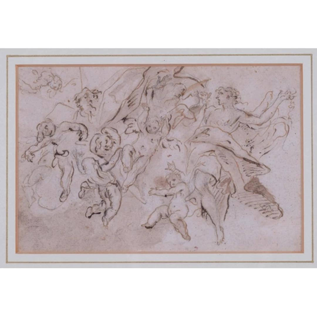 Old Master Classical figure composition, pen and ink on laid...