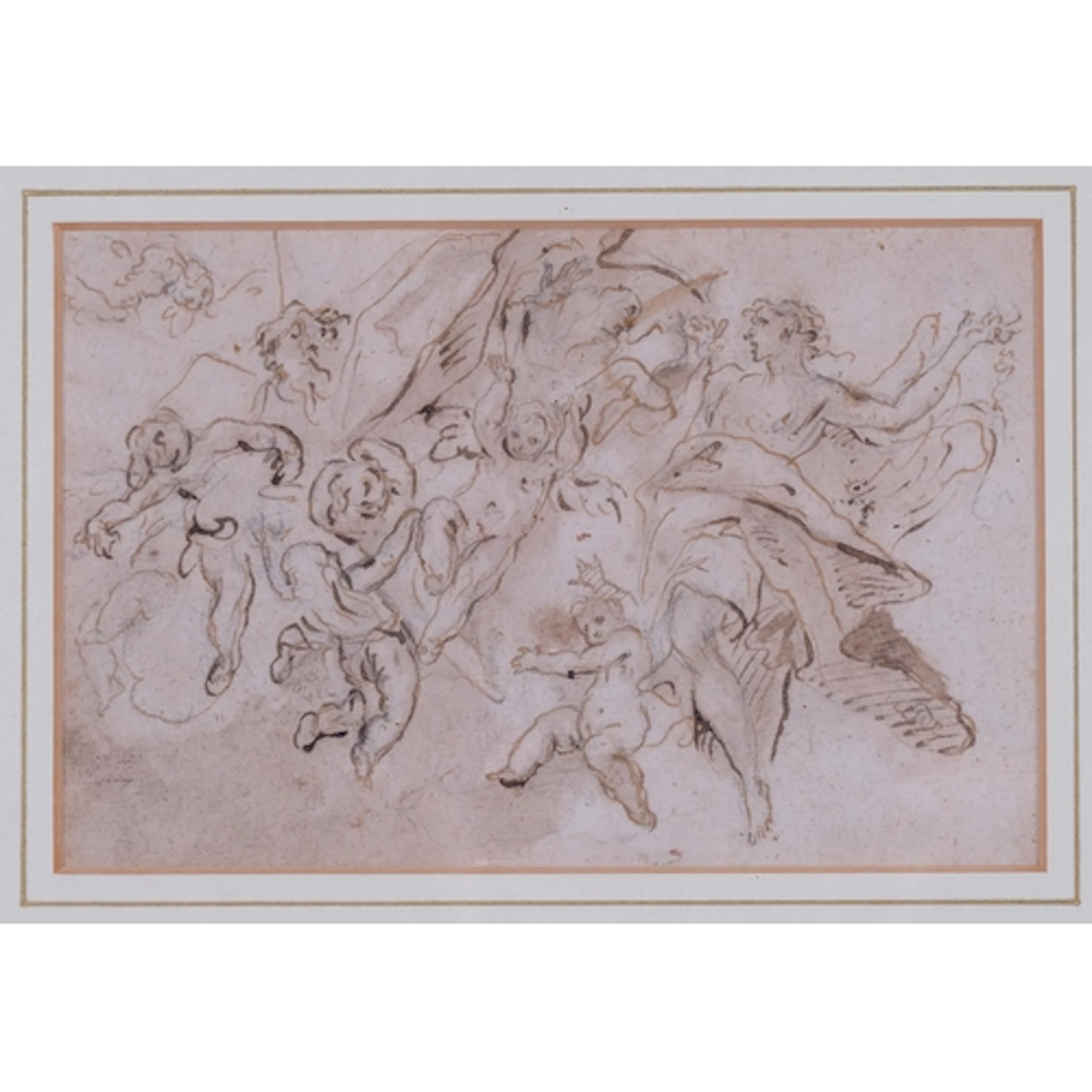Old Master Classical figure composition, pen and ink on laid...