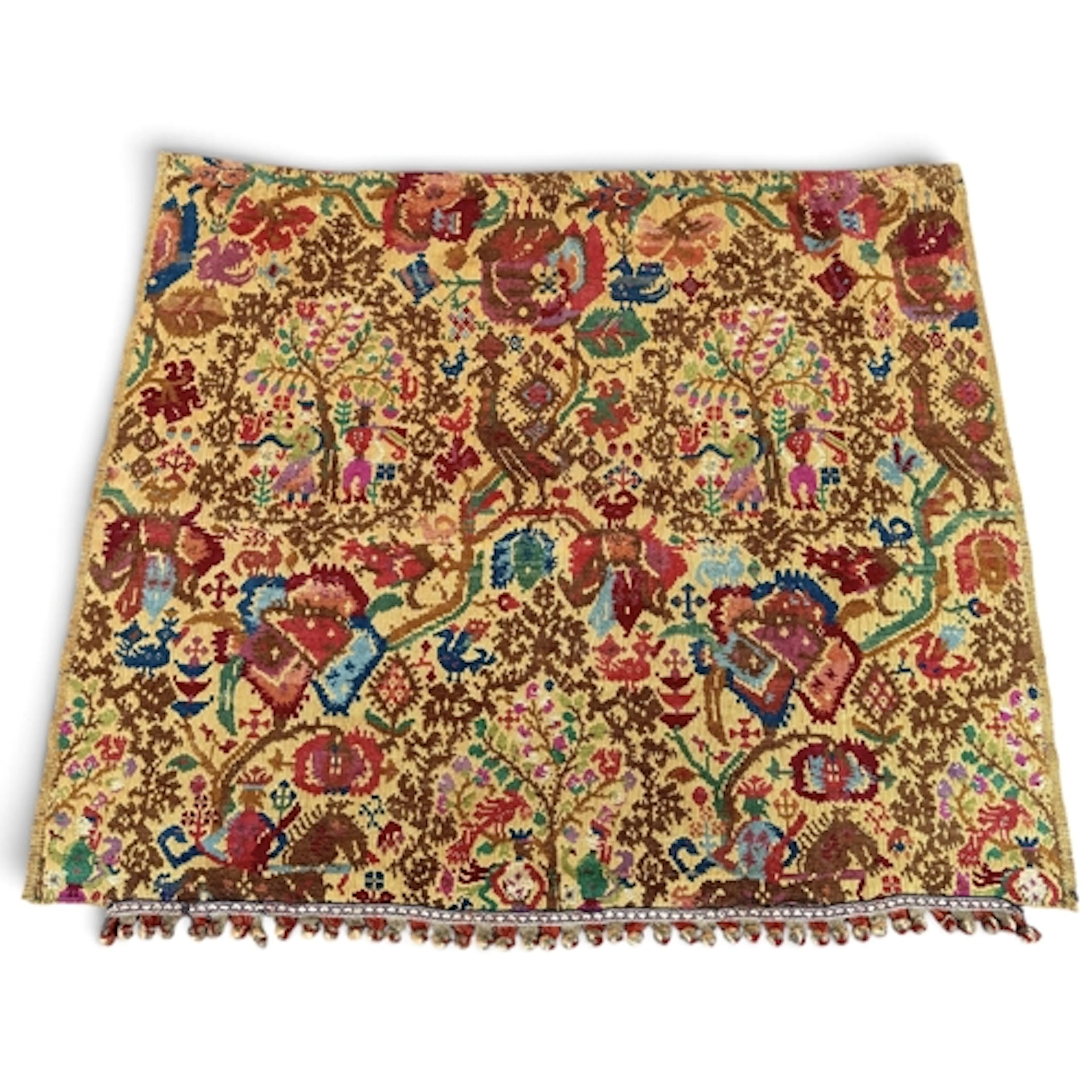 AN INTERESTING ARTS AND CRAFTS CZECH HANDWOVEN TAPESTRY OF P...