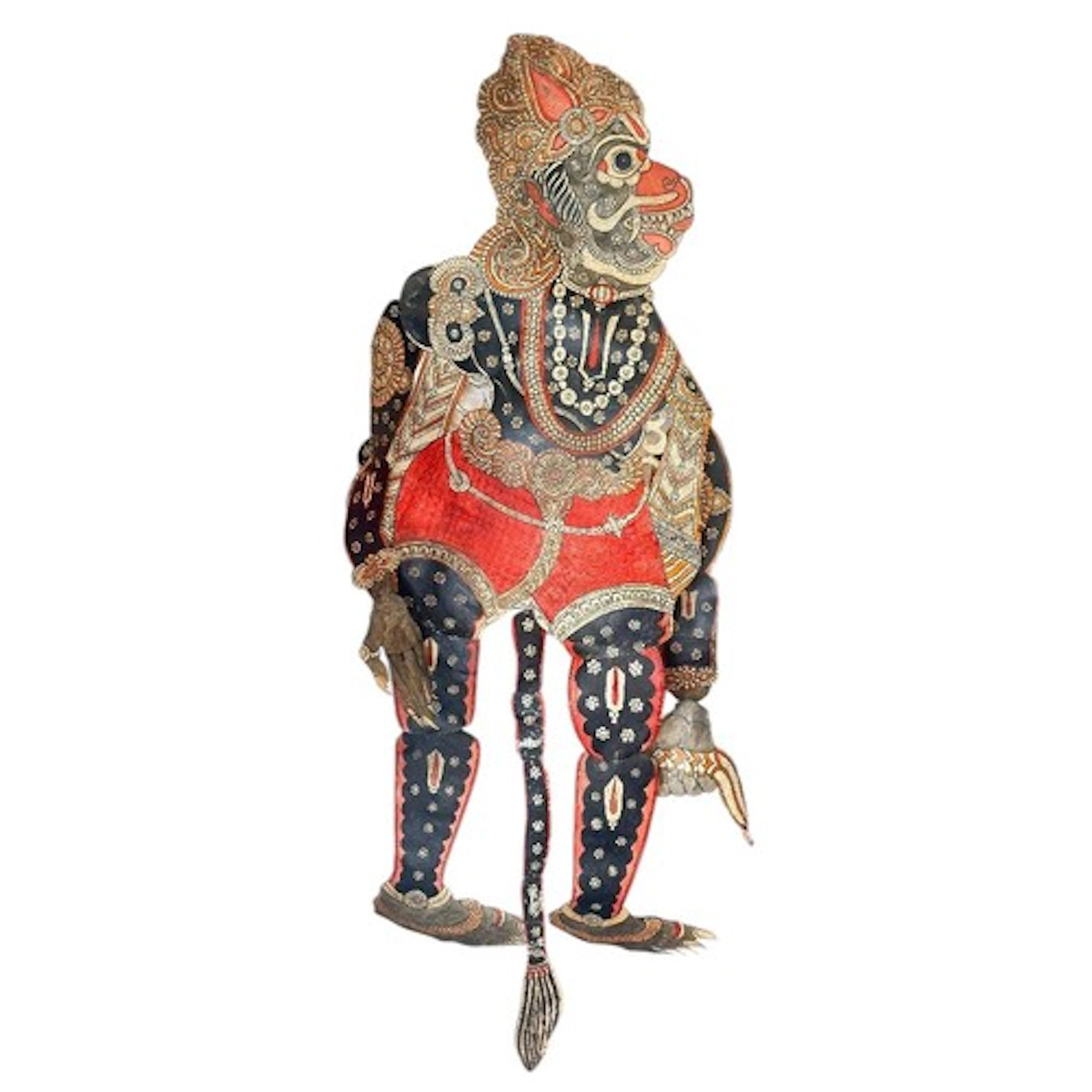 An Indian leather shadow puppet of Hanuman Andha Prakesh, 16...