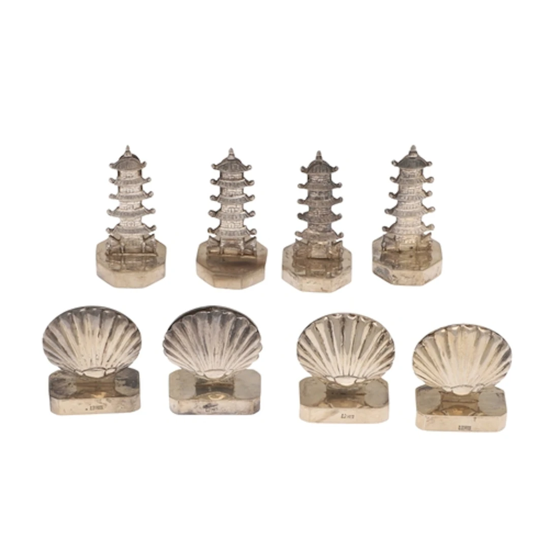 TWO SETS OF FOUR LATE 19TH/EARLY 20TH CENTURY CHINESE EXPORT...