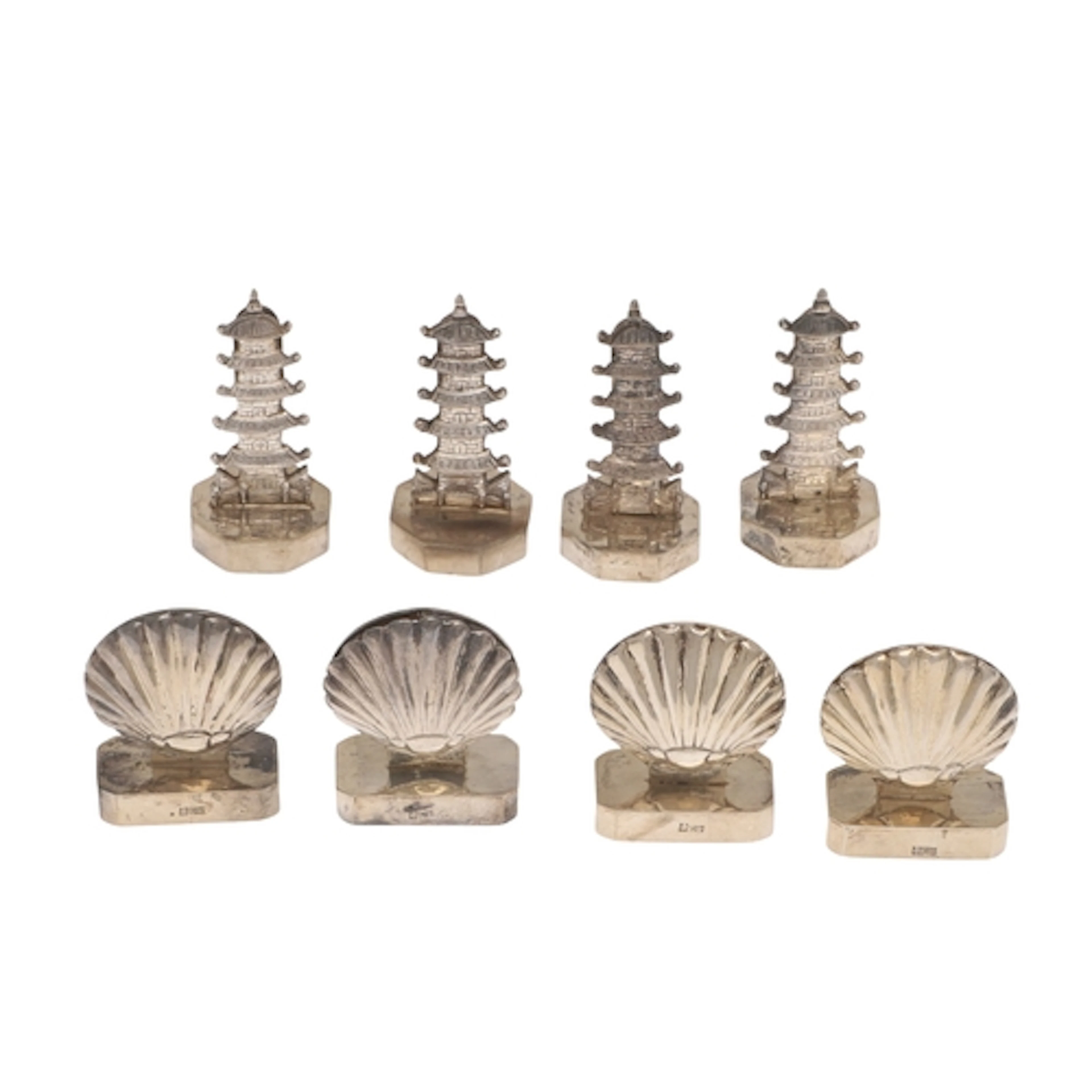 TWO SETS OF FOUR LATE 19TH/EARLY 20TH CENTURY CHINESE EXPORT...