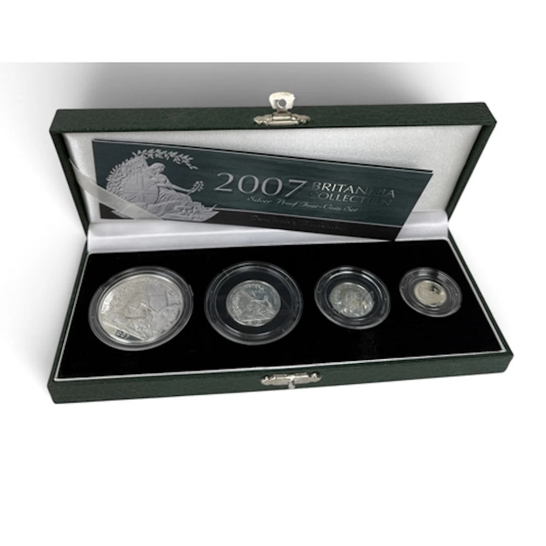 A 2007 BRITANNIA COLLECTION SILVER PROOF COIN SET Together w...