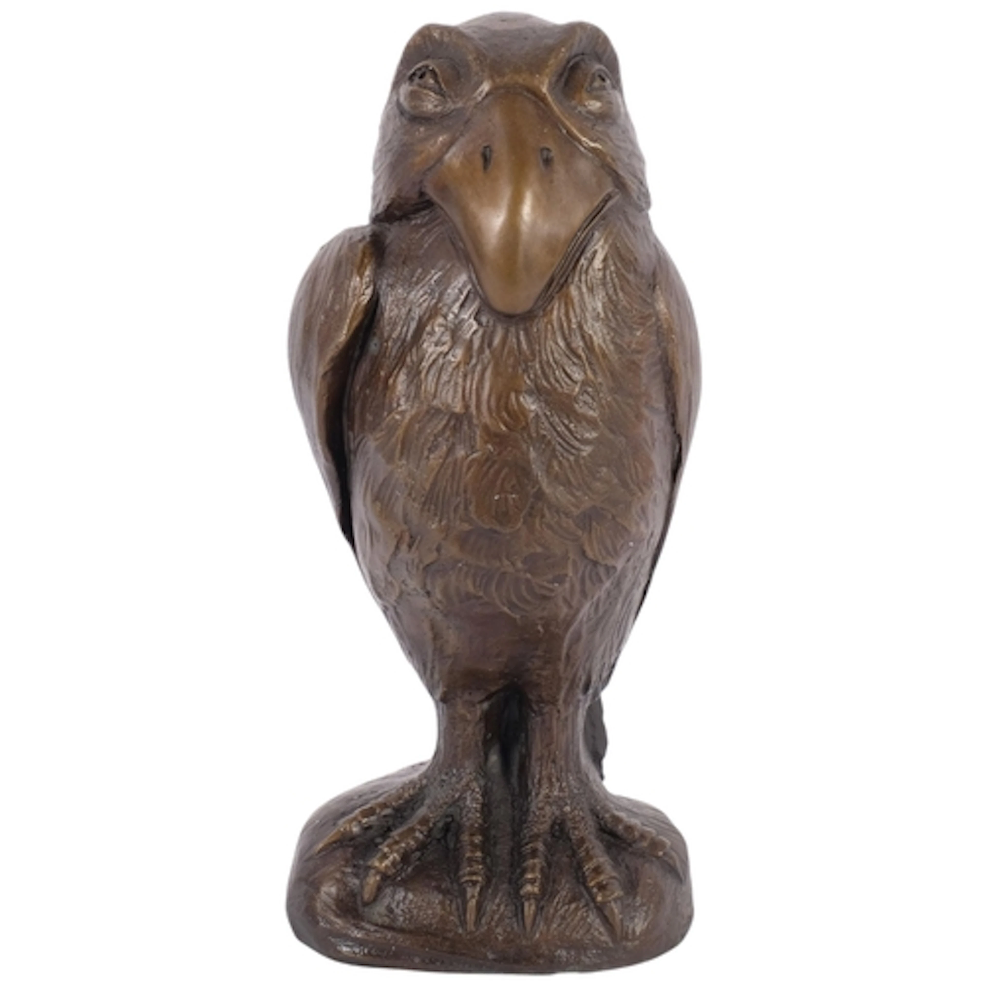 A patinated bronze grotesque study of a wally bird, H26cm