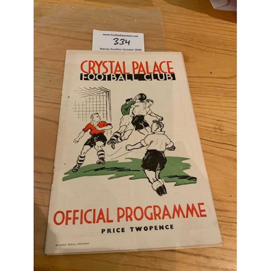 38/39 Crystal Palace v Clapton Orient Football Programme: Go...