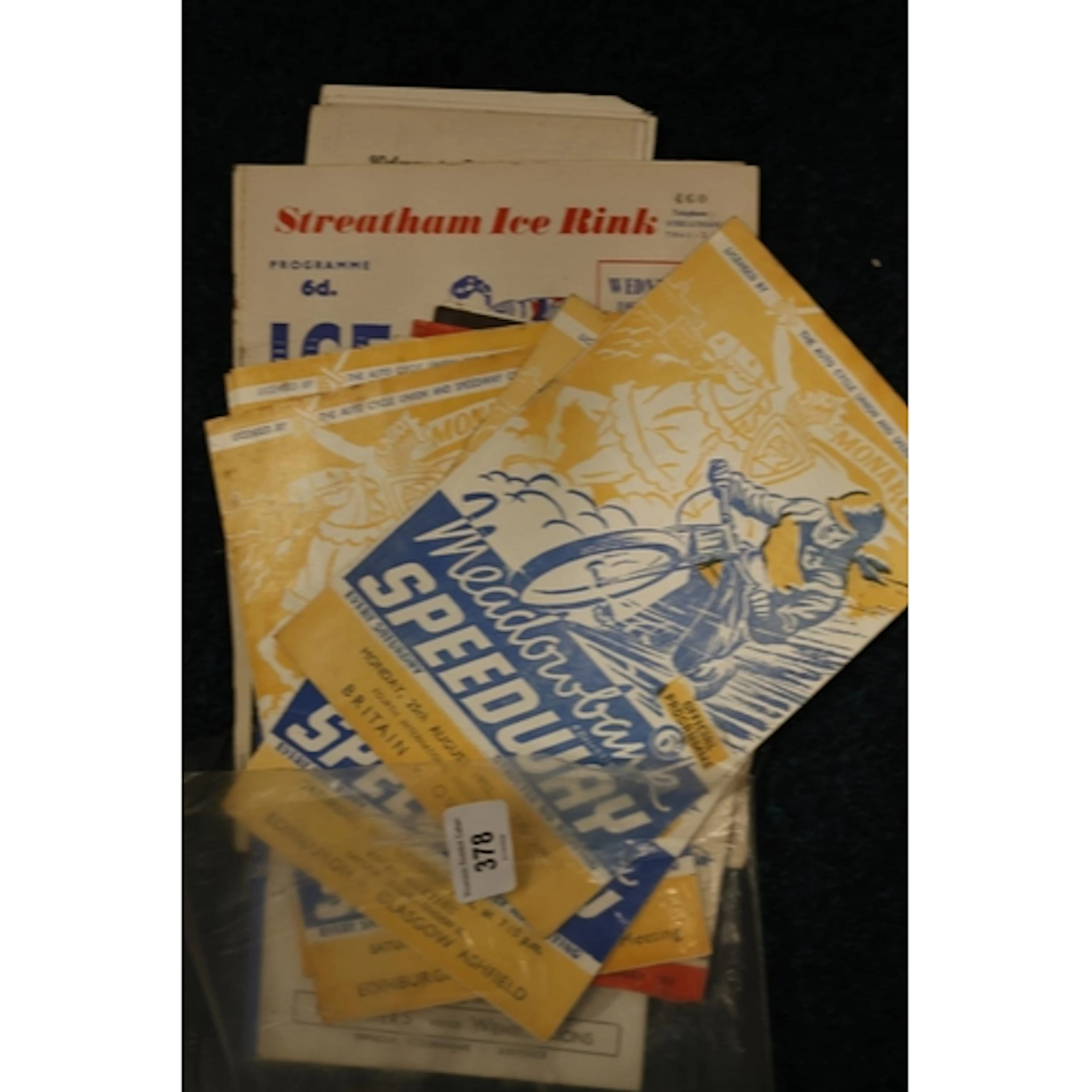 Sporting Memorabilia to include Meadowbank Speedway 1950's p...