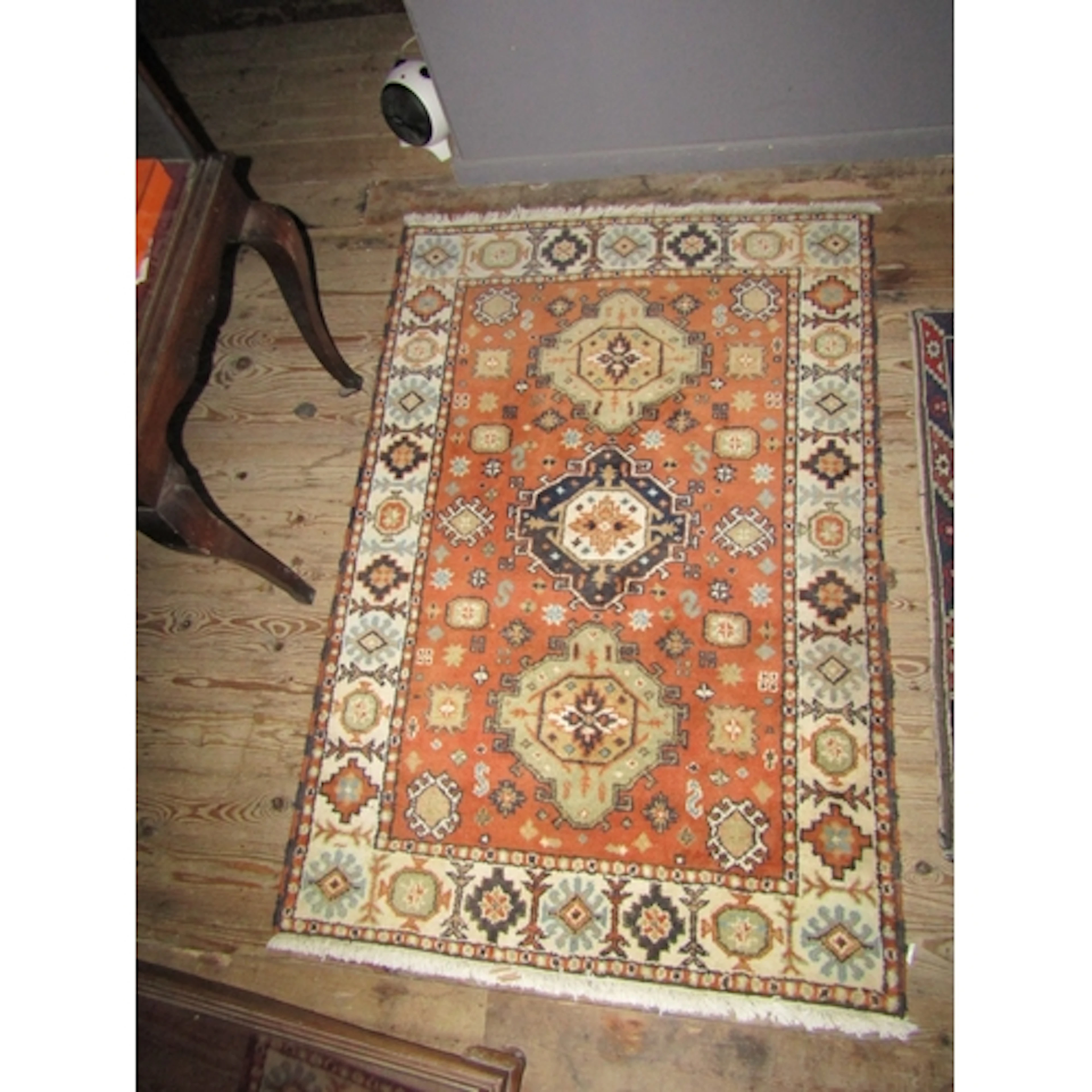Persian Wool Rug Pale Ochre Ground Patterned Borders Approxi...
