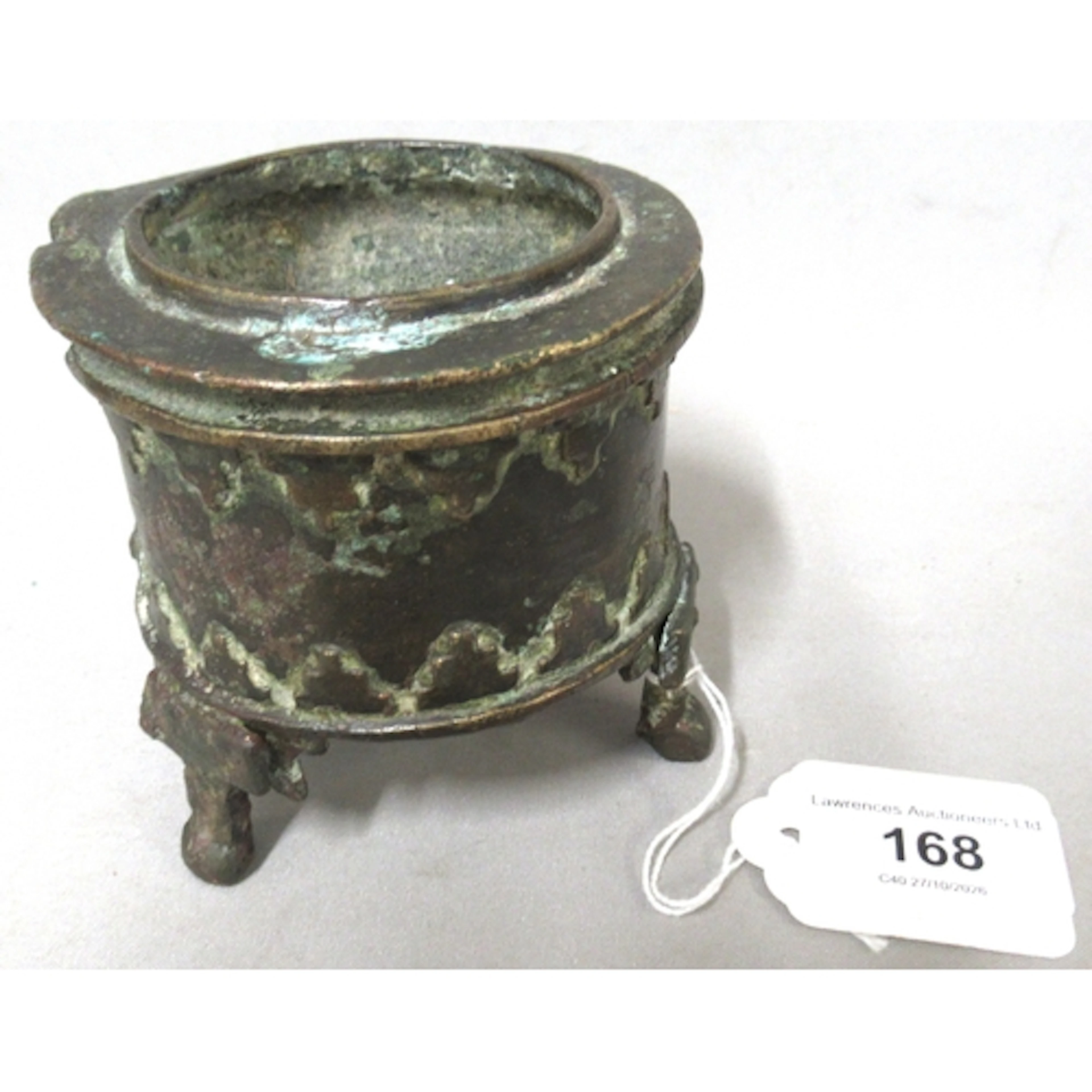 Ancient near Eastern bronze incense burner, 82mm diameter x ...