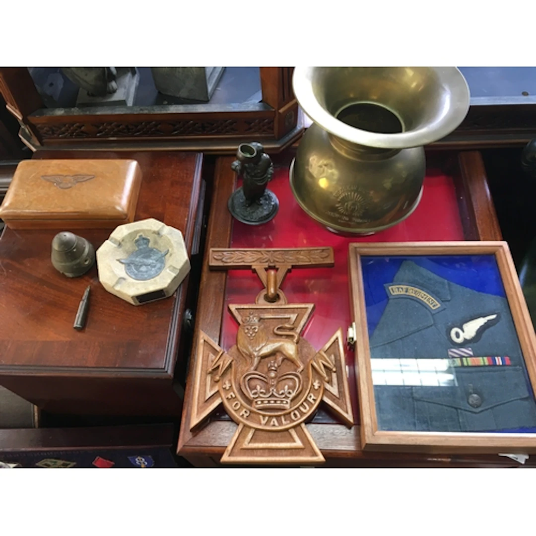 collection of military memorabilia and vintage items, Large ...