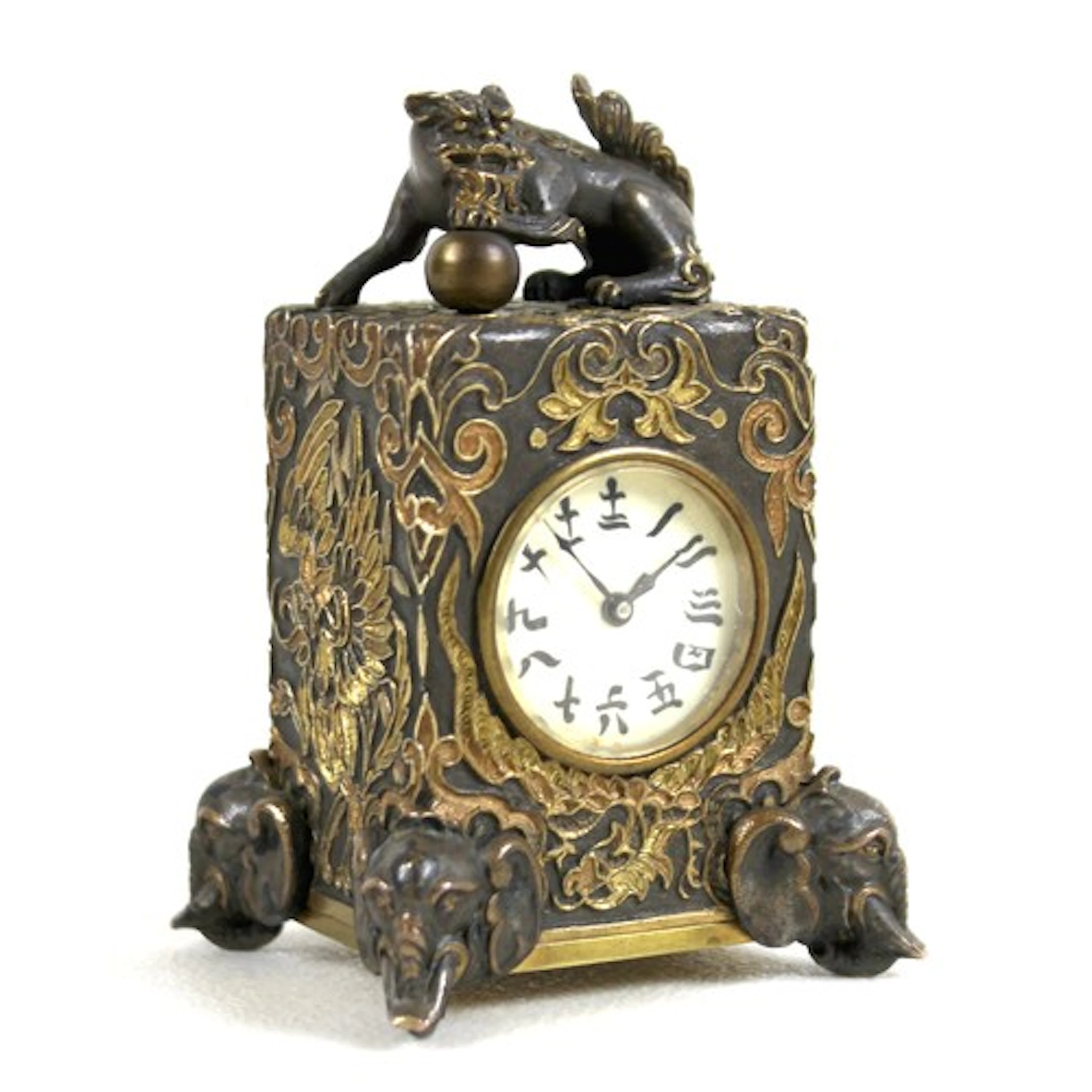 A rare late 19th century gilt bronze and champleve decorated...