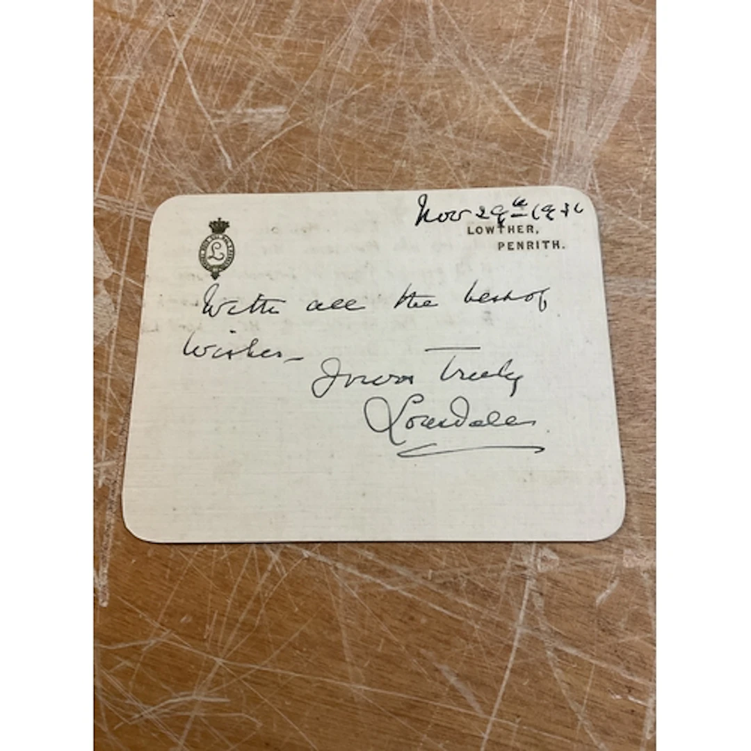 Guaranteed authentic signature on card dated Nov 29 th 1936....