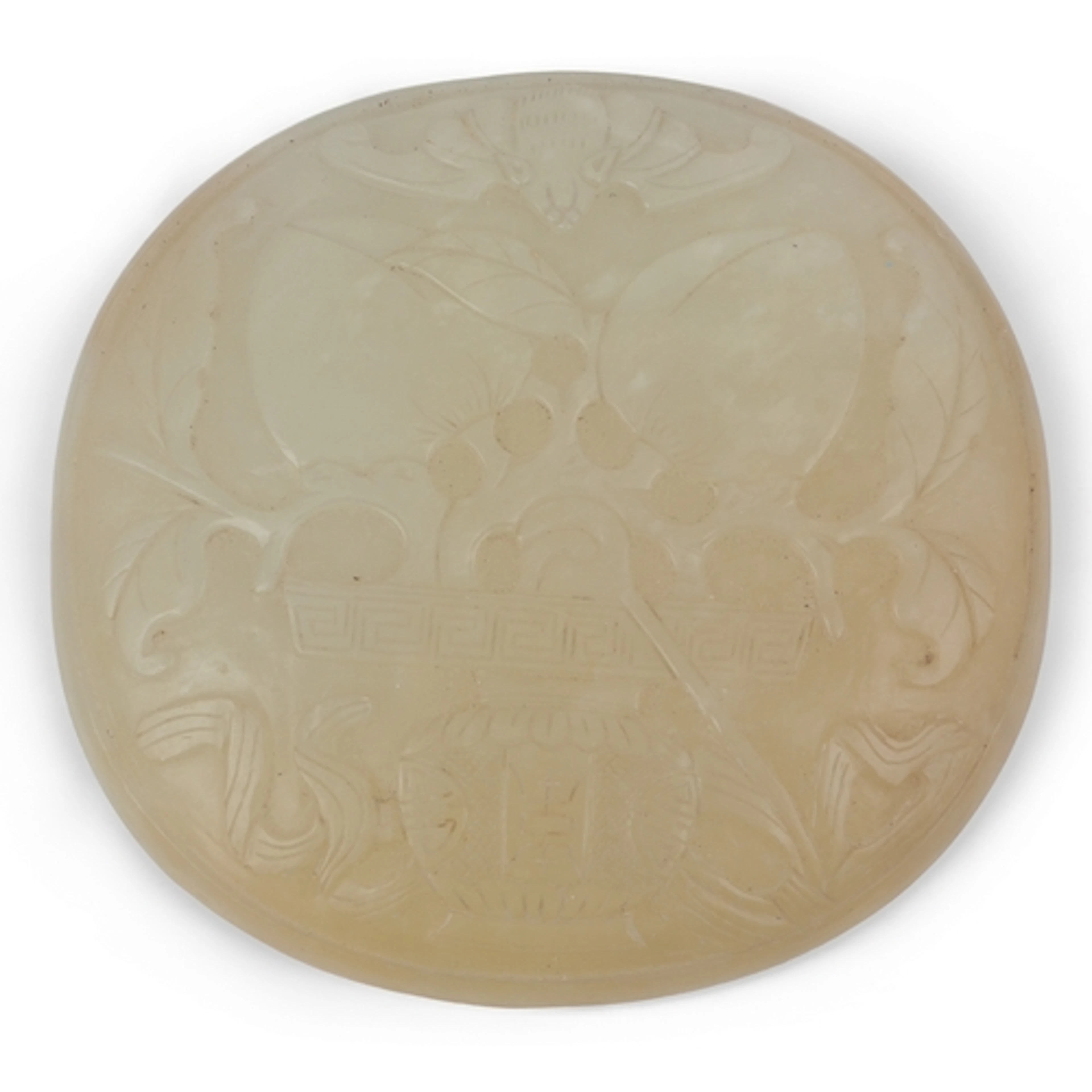 A Chinese pale celadon plaque from a ruyi sceptre, 19th cent...