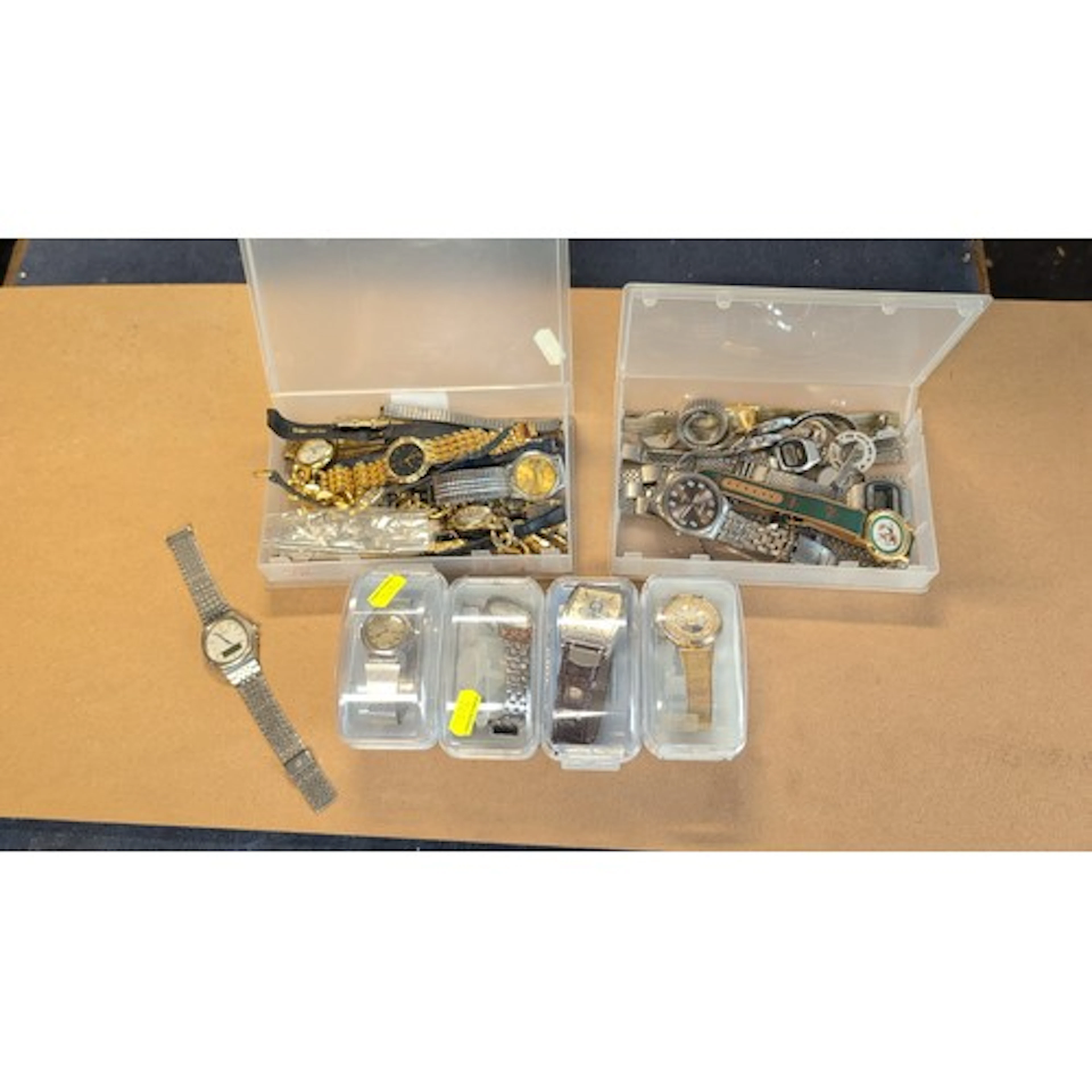 Collection of watches inc. Bulova Computron stainless steel ...