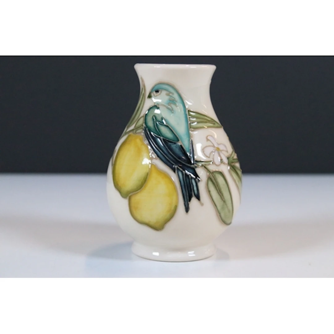 Moorcroft pottery 'Lemons & Finches', designed by Sally Tuff...