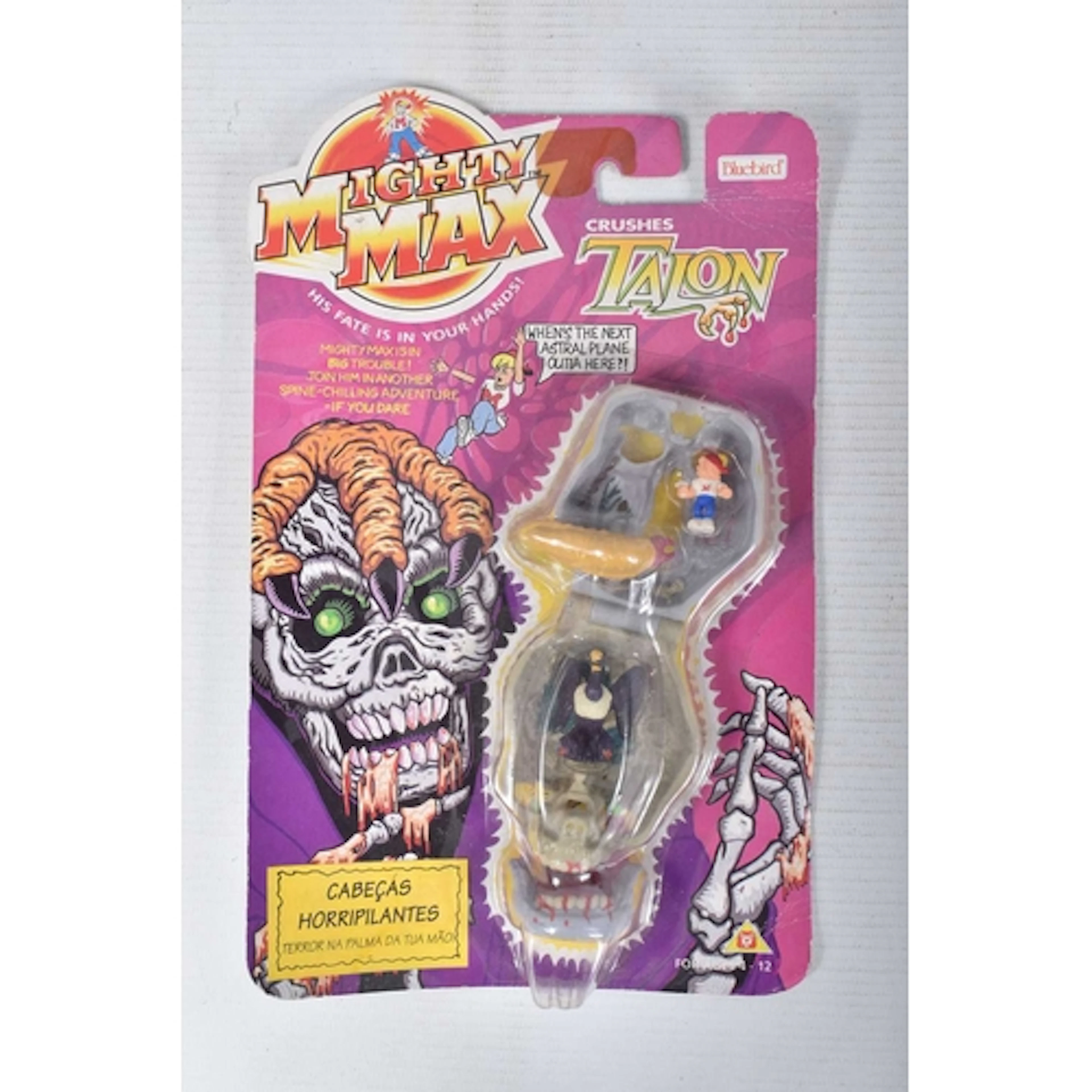 A 1994 VINTAGE BLUEBIRD CARDED SEALED MIGHTY MAX HORROR HEAD...