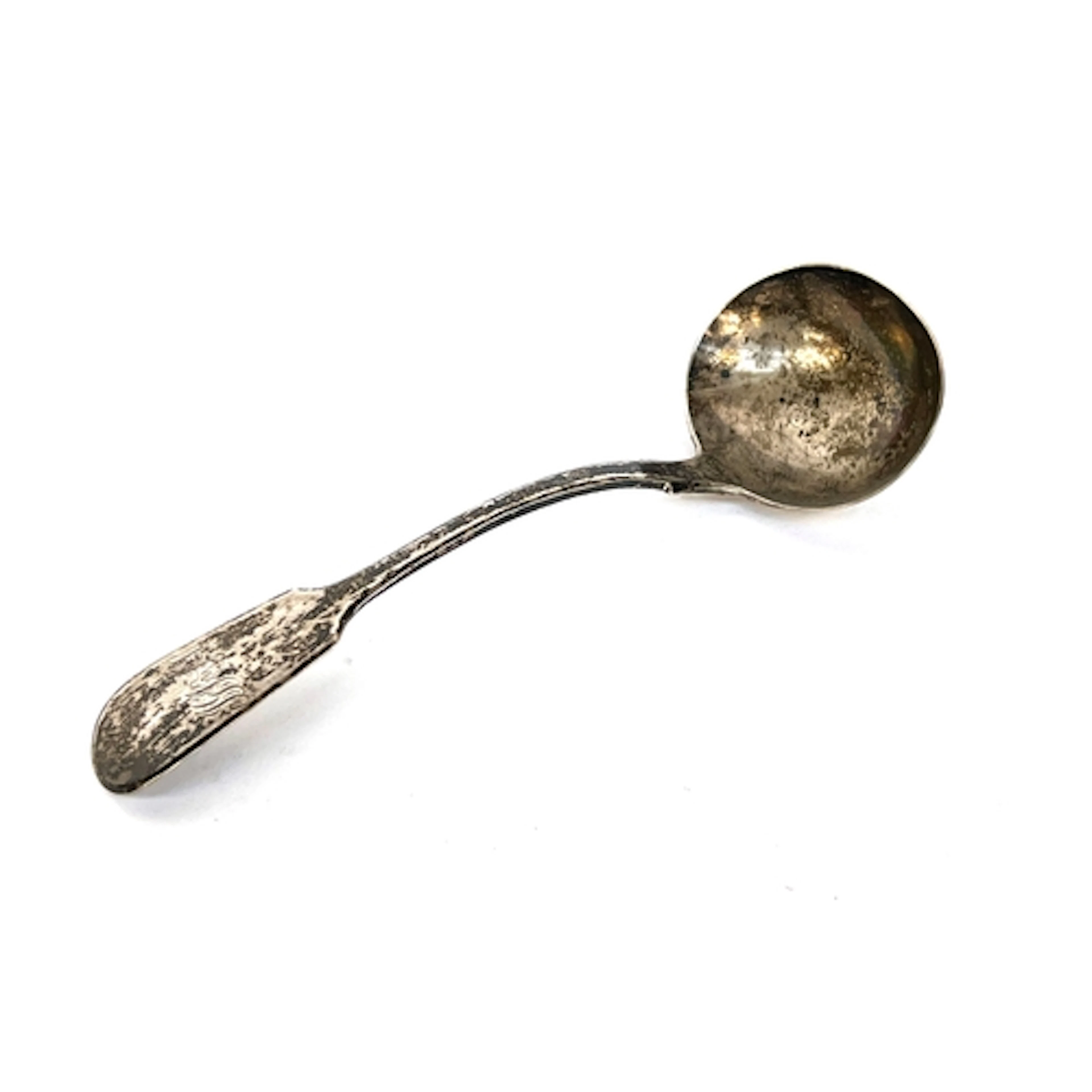 A Victorian silver fiddle pattern sauce ladle by Lister & So...