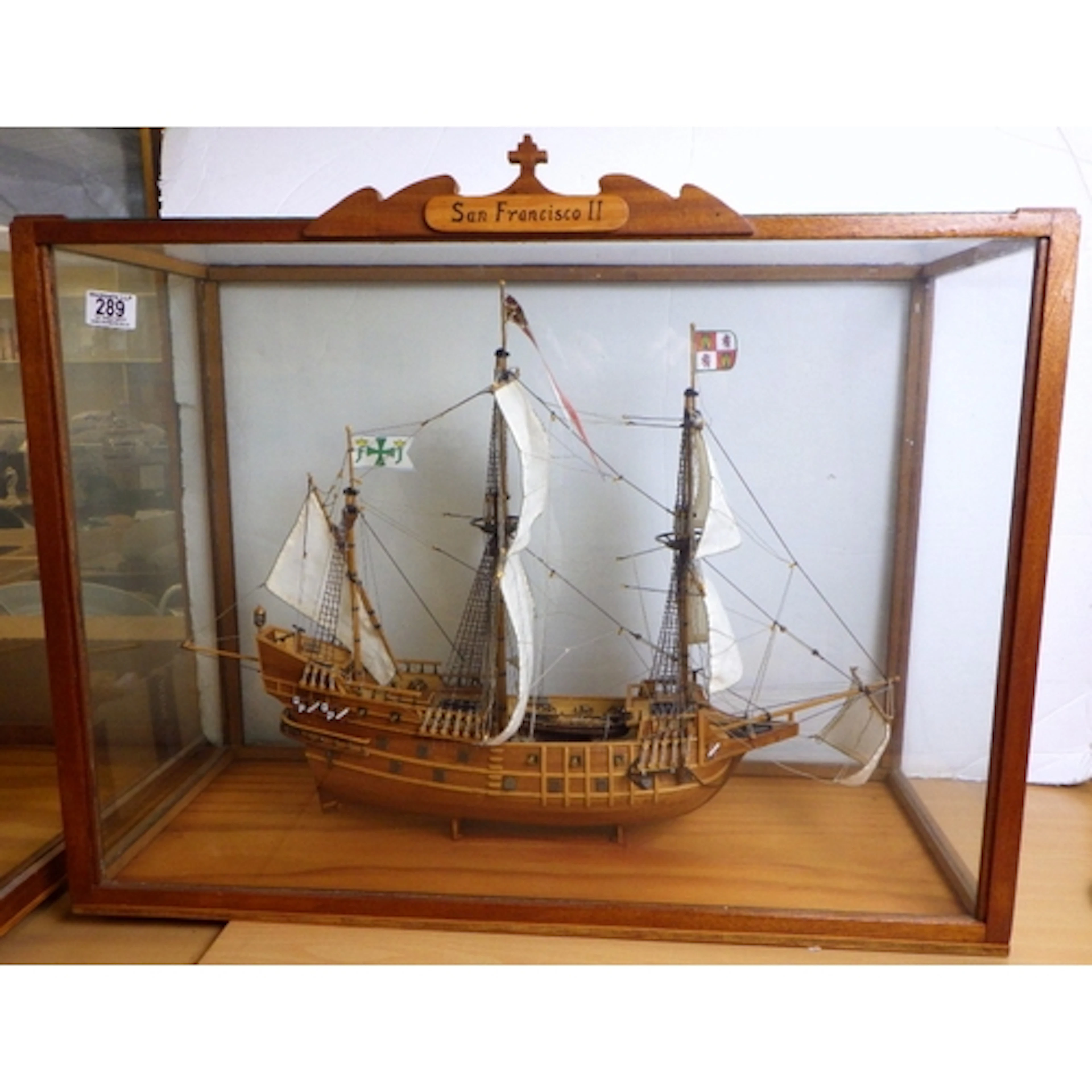 San Fransisco II, a cased model sailing boat (case 76 x 55cm...