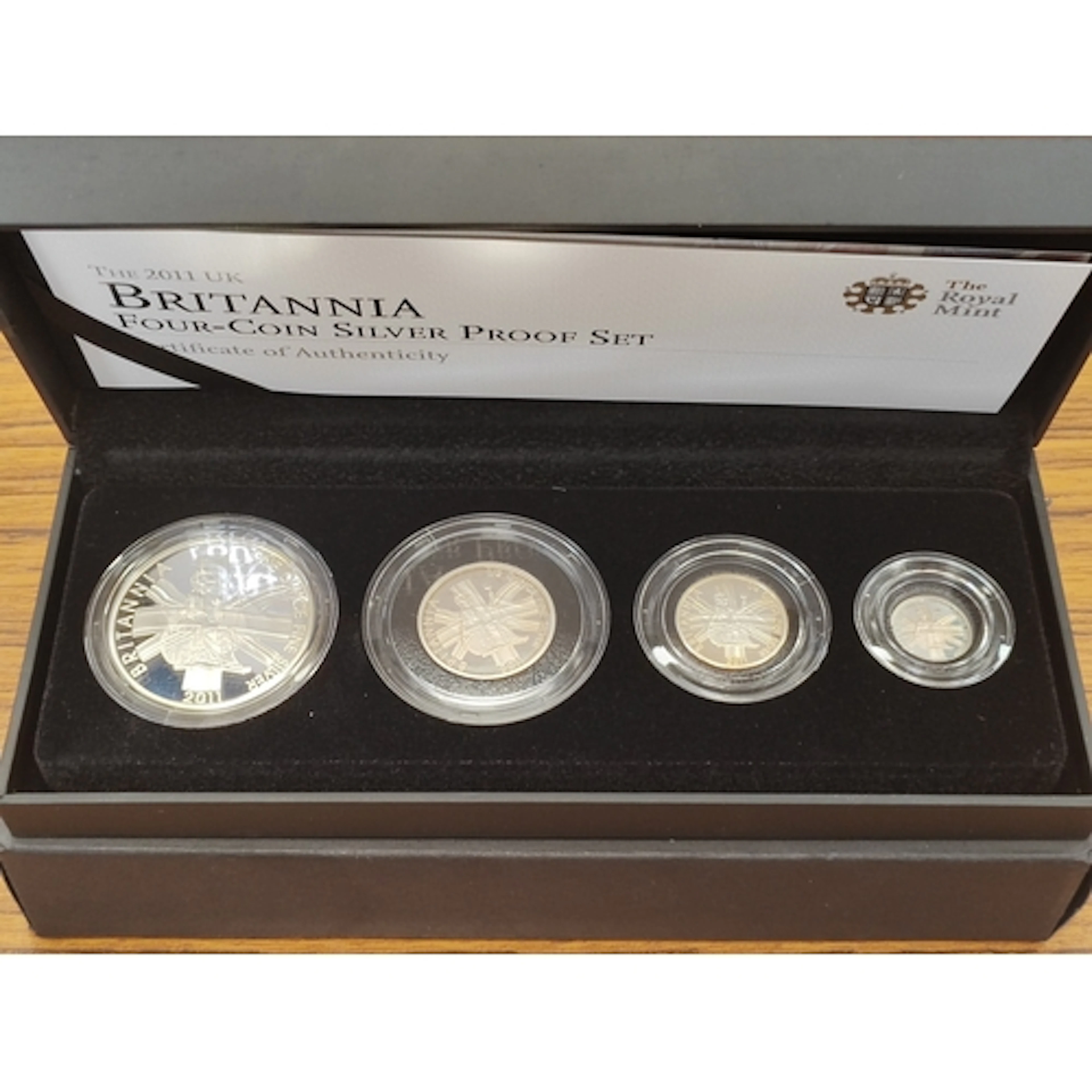 2011 silver boxed proof FDC Britannia set of 4, including £2...