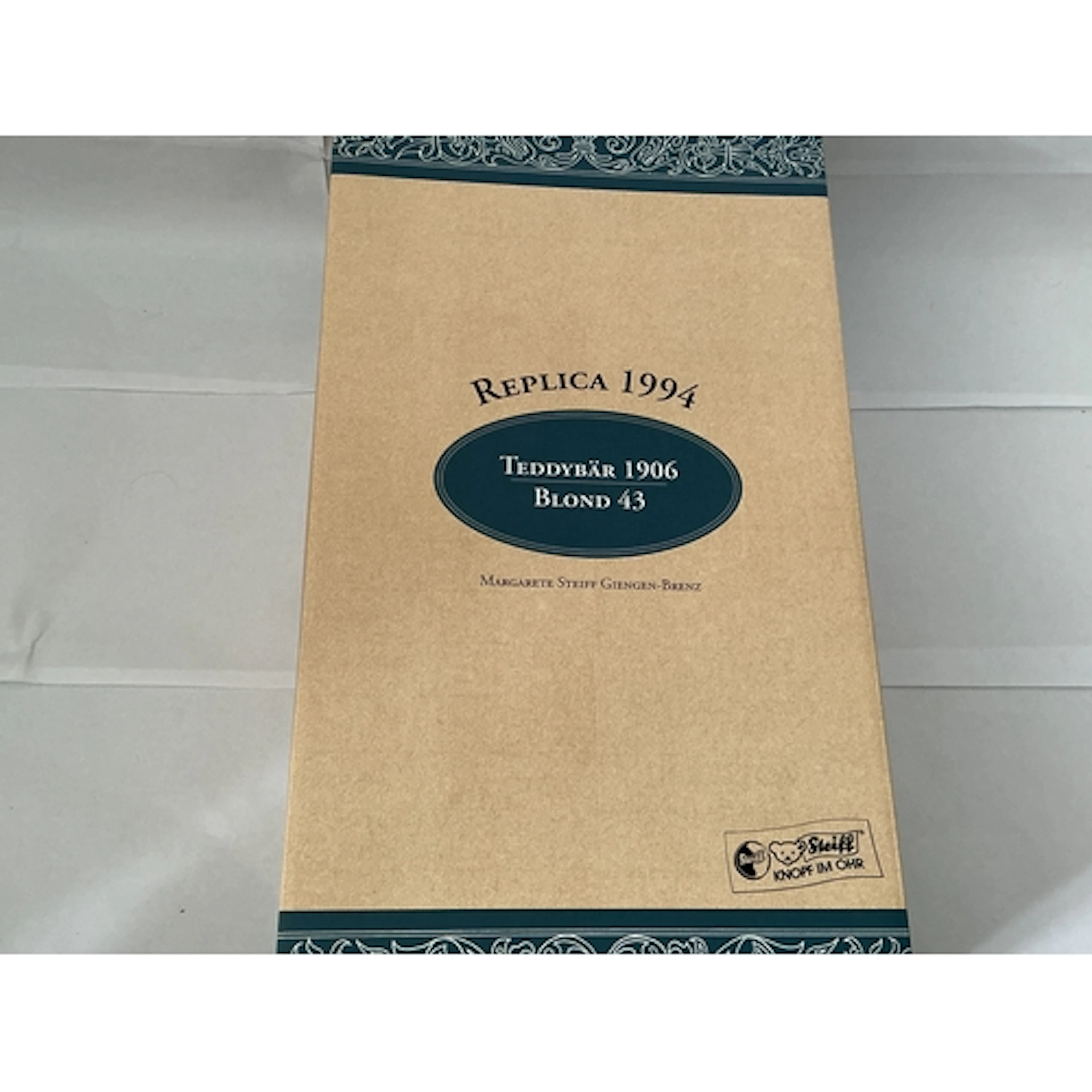 A Boxed 1994 Replica of 1906 Blond 43 Steiff Teddy Bear. No ...