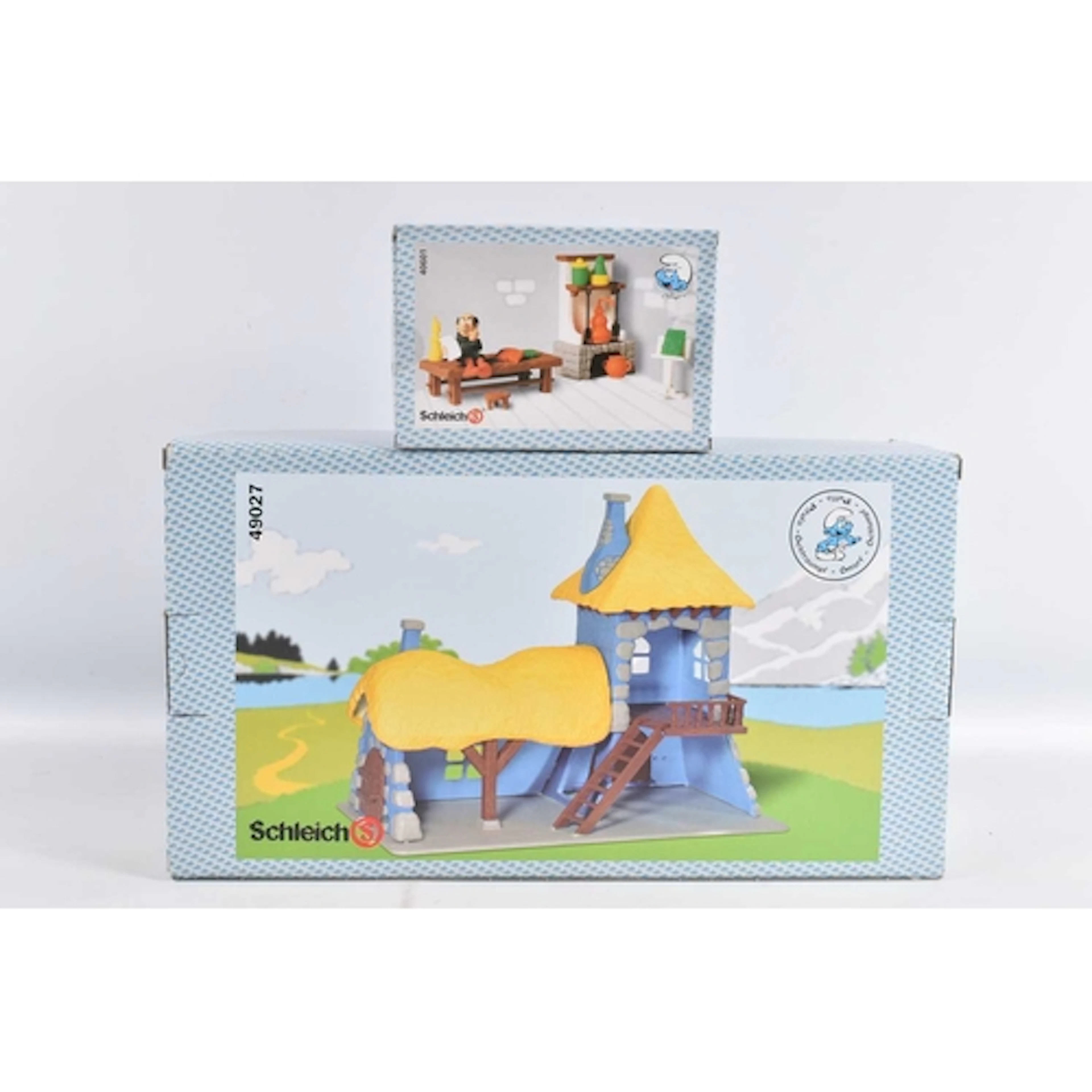 TWO BOXED COLLECTABLE SCHLEICH PEYO SMURFS PLAYSETS, to incl...