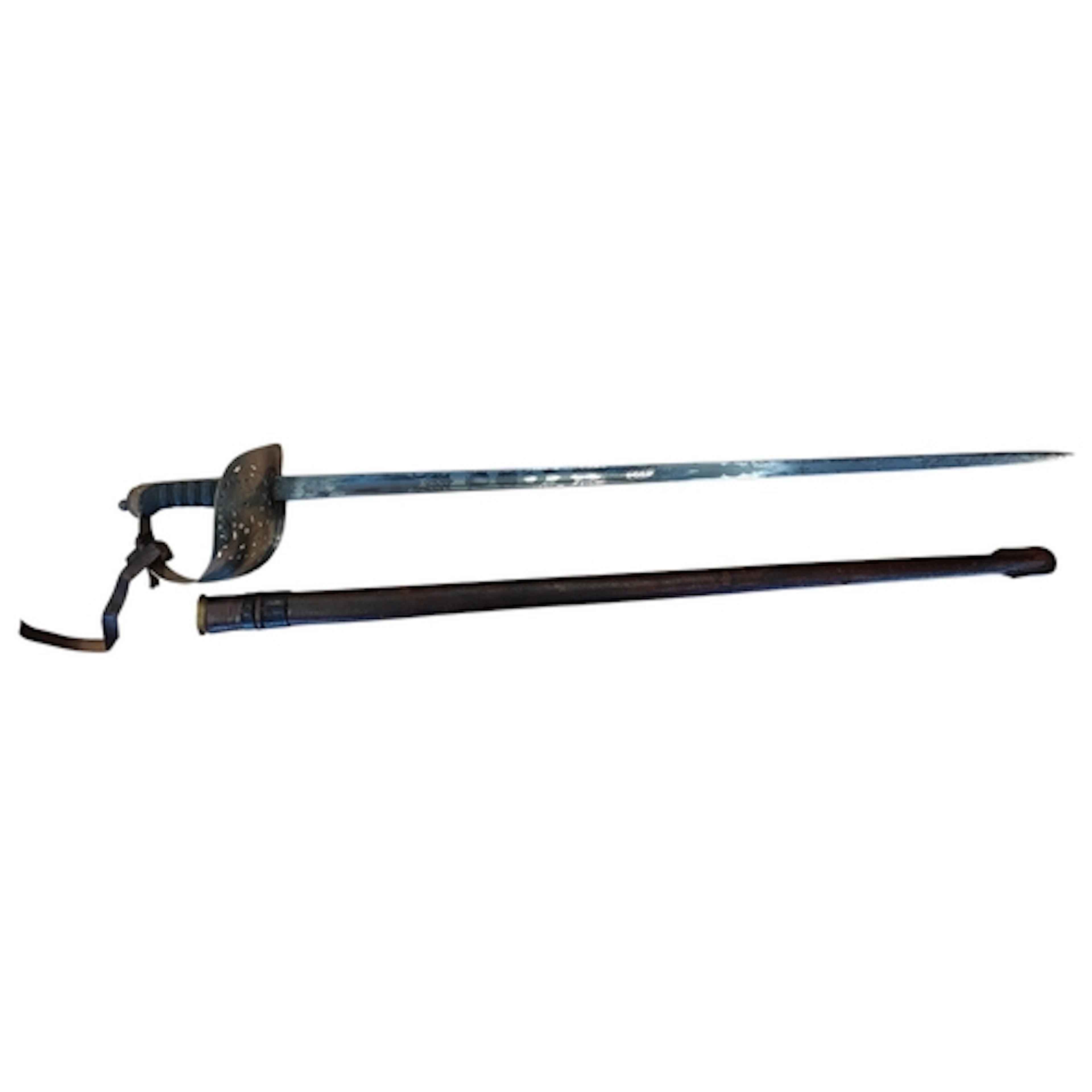 1897 Infantry Officers sword with leather scabbard, 60% orna...