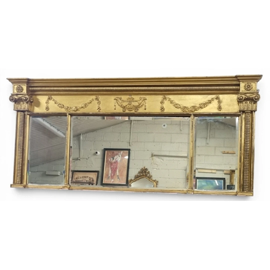 A good 19th Century Timber and Plaster Gilt Overmantel compa...