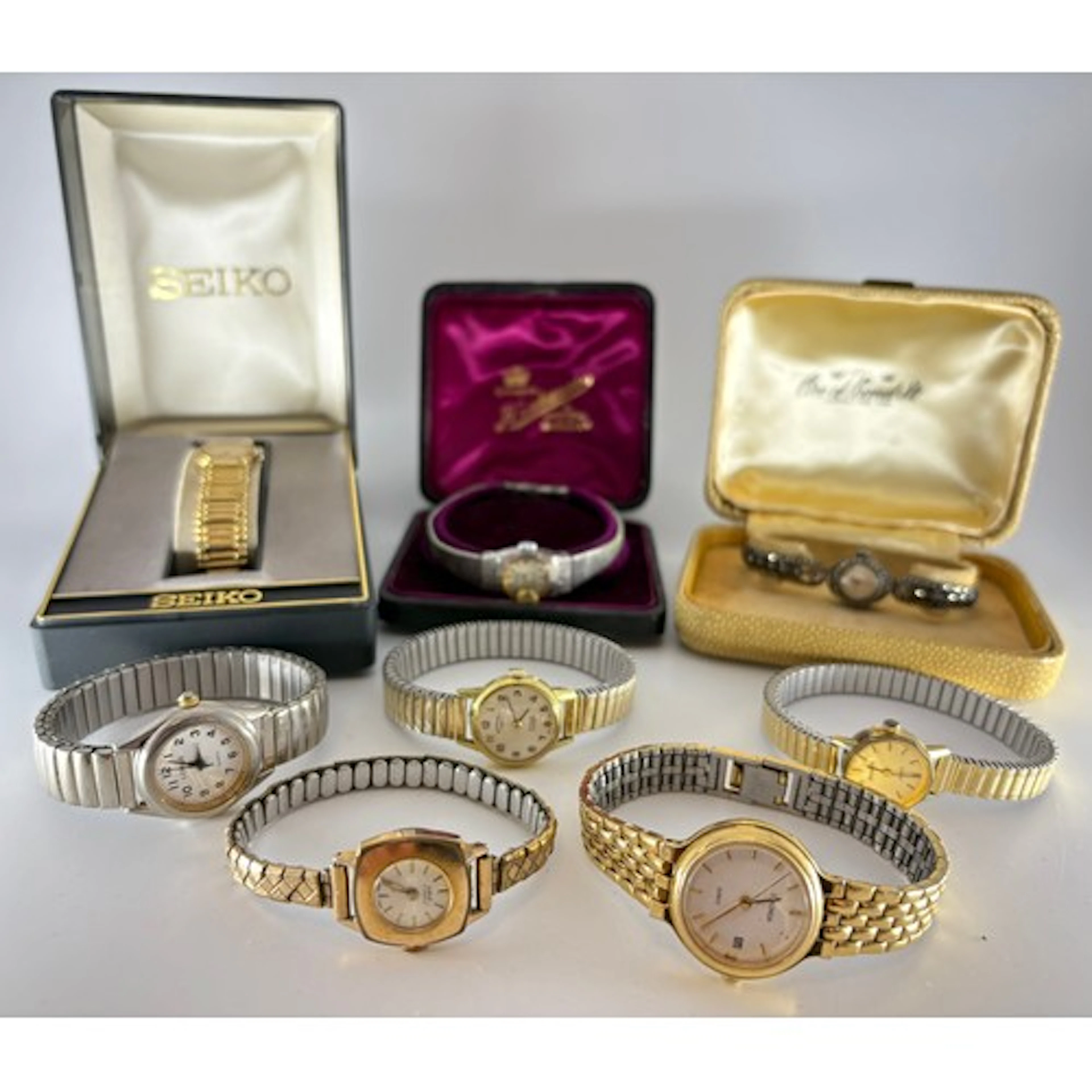 Watches - a 1960s marcasite and silver cocktail watch, silve...