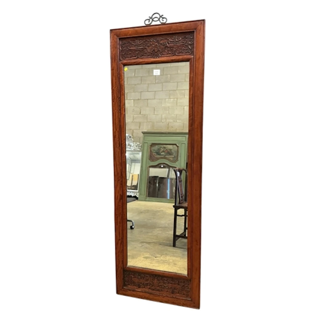 A padouk long robing mirror, width 62cm, height 191cm
