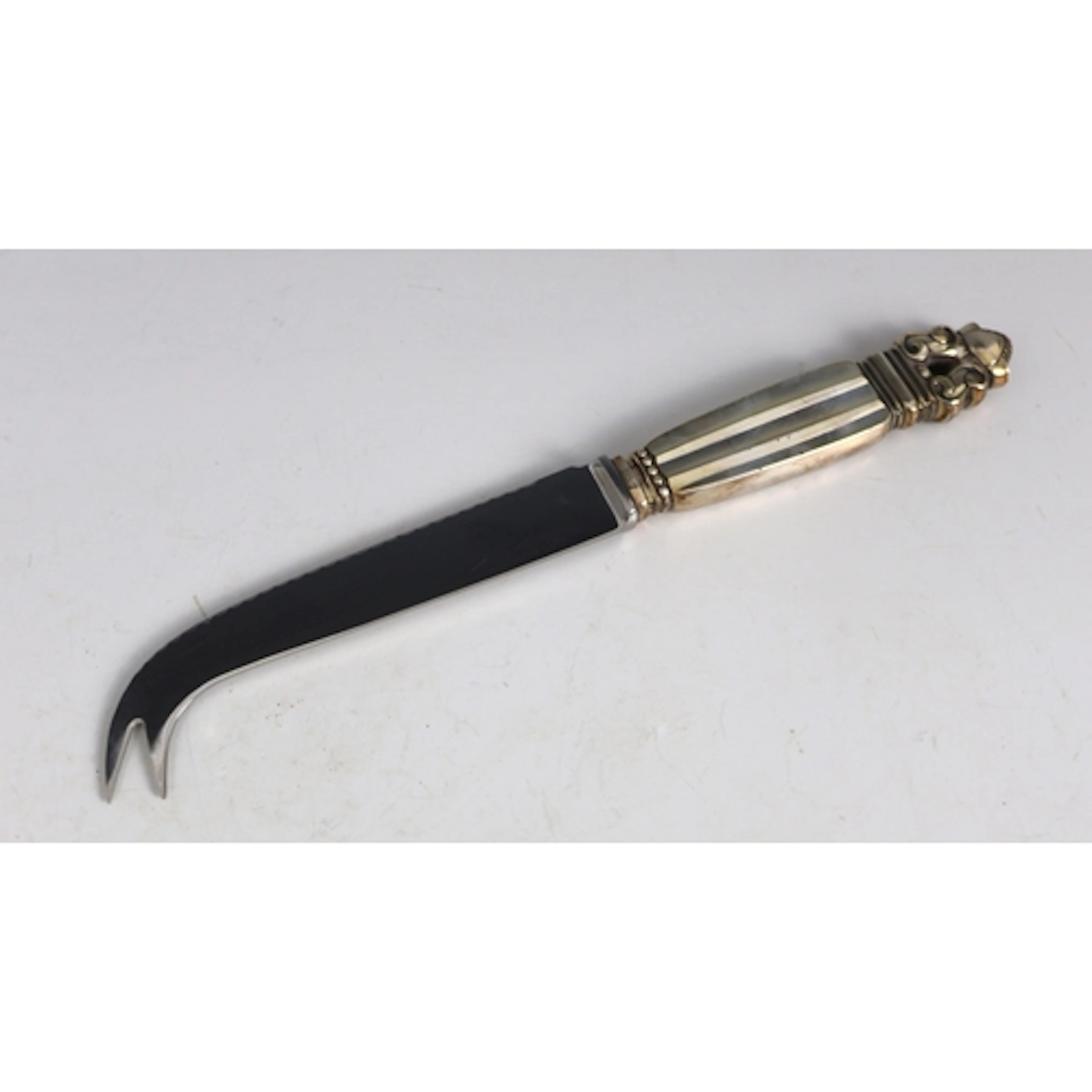 A Georg Jensen Acorn pattern cheese knife, handle stamped 'S...