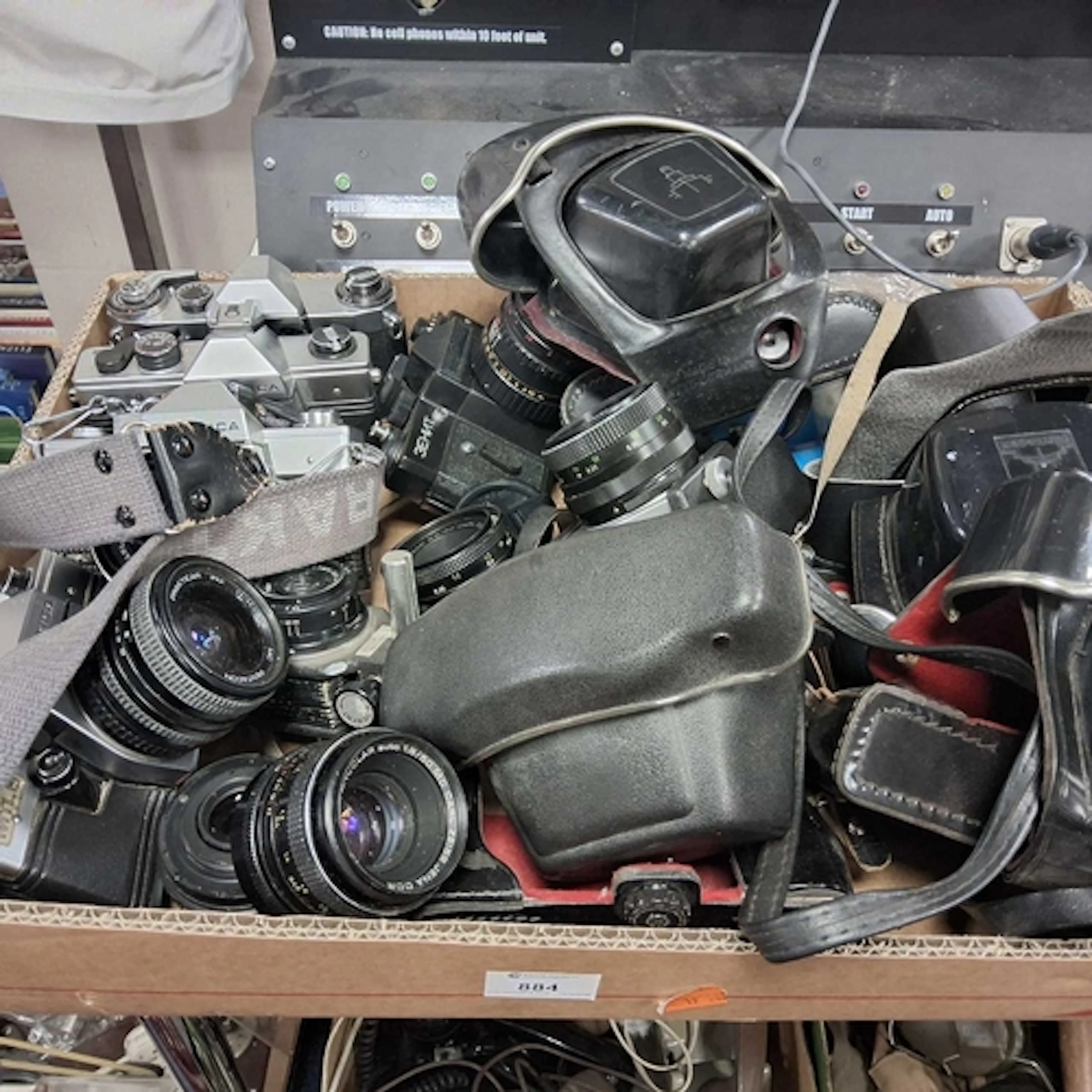 A GROUP OF VINTAGE CAMERAS to include mostly Praktica exampl...