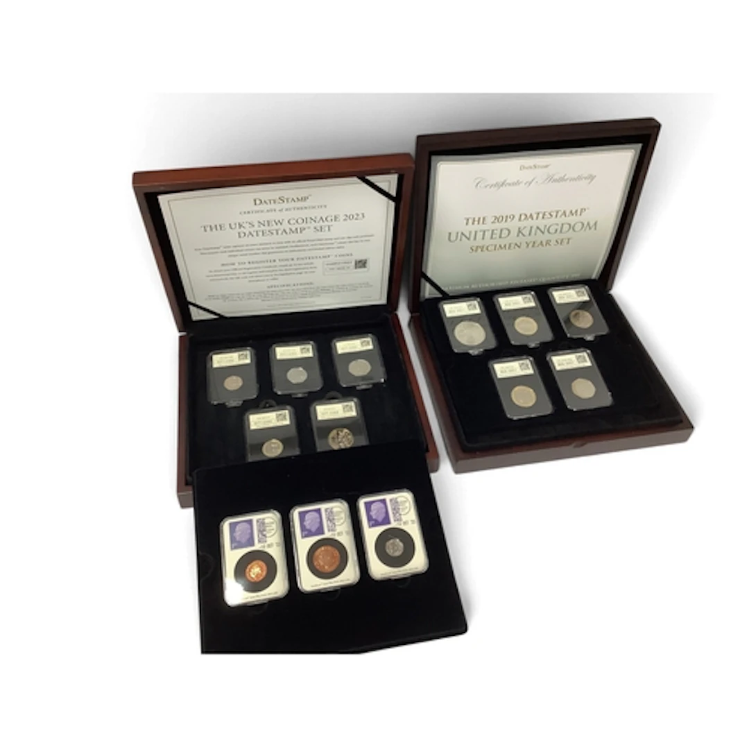 2023 UK New Coinage DateStamp Set, together with a 2019 UK s...