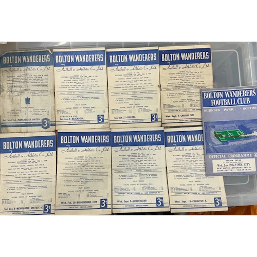 Bolton Wanderers Home Football Programmes: Includes 51/52 Ma...