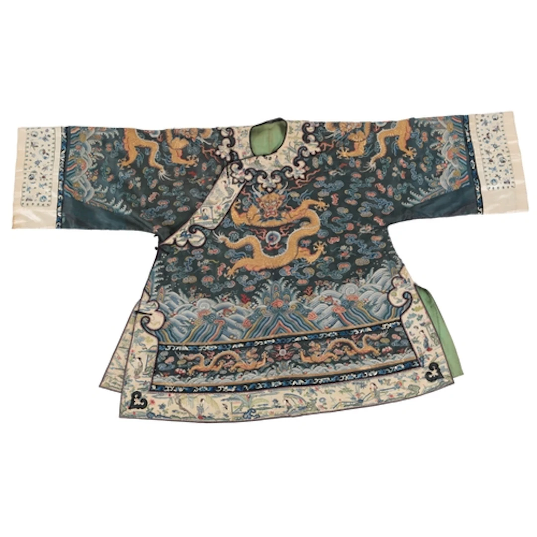 A Chinese silk kesi and gilt thread gauze 'dragon' Summer ro...