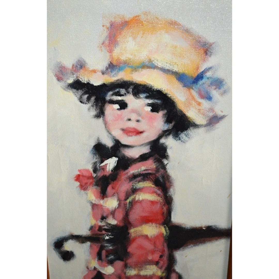 Karl Koros Senior, oil on canvas, study of a child carrying ...