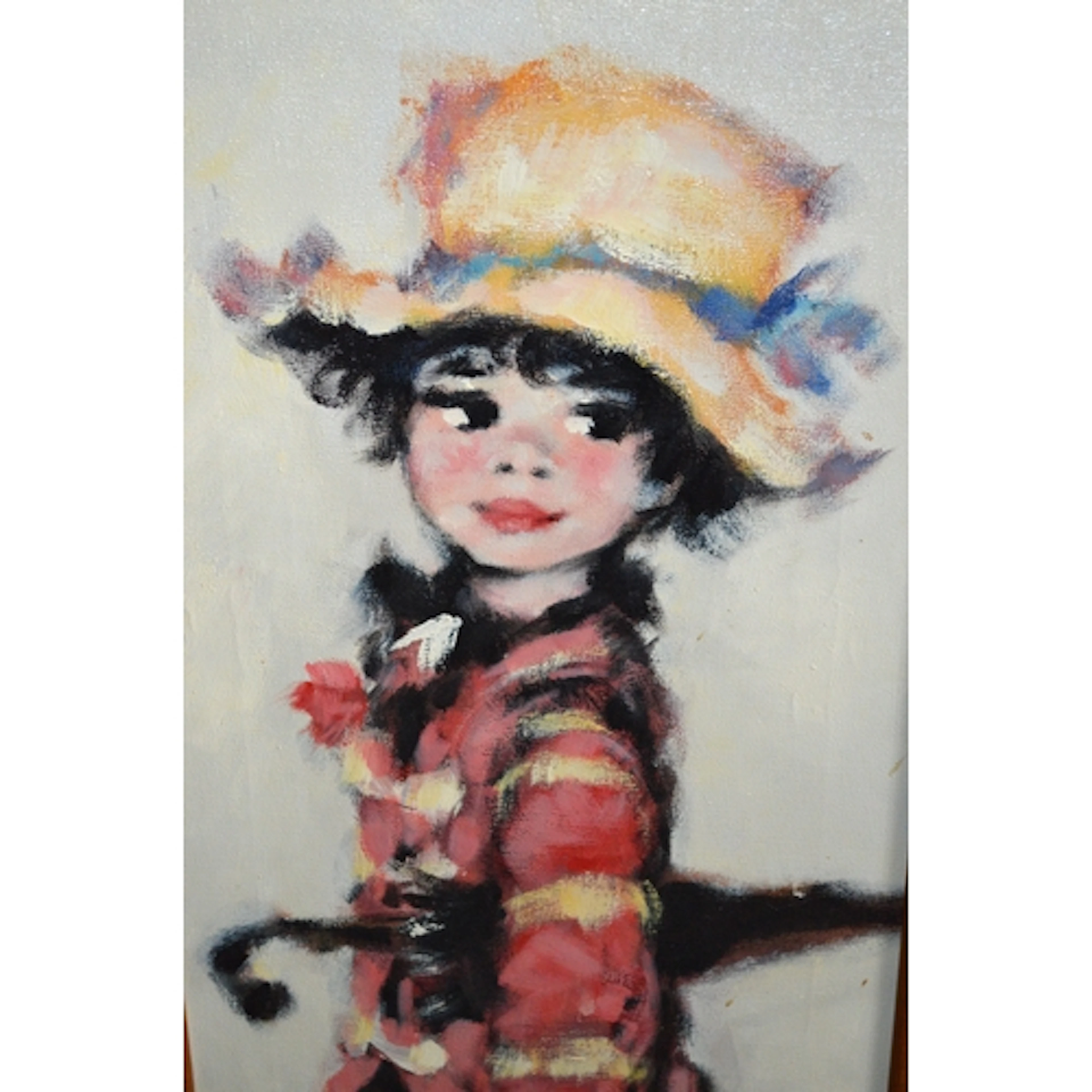 Karl Koros Senior, oil on canvas, study of a child carrying ...