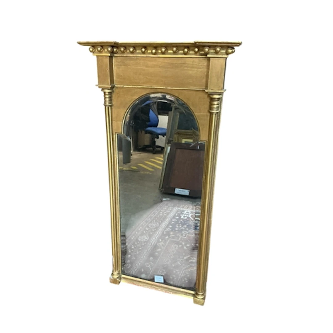 A 19th century giltwood pier glass, width 55cm, height 105cm...