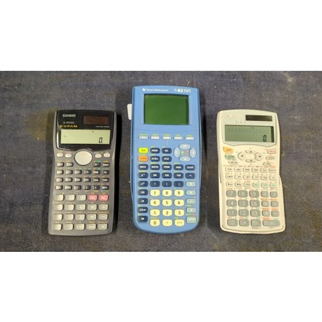 Three calculators: a Texas Instruments TI-82 STATS graphing ...