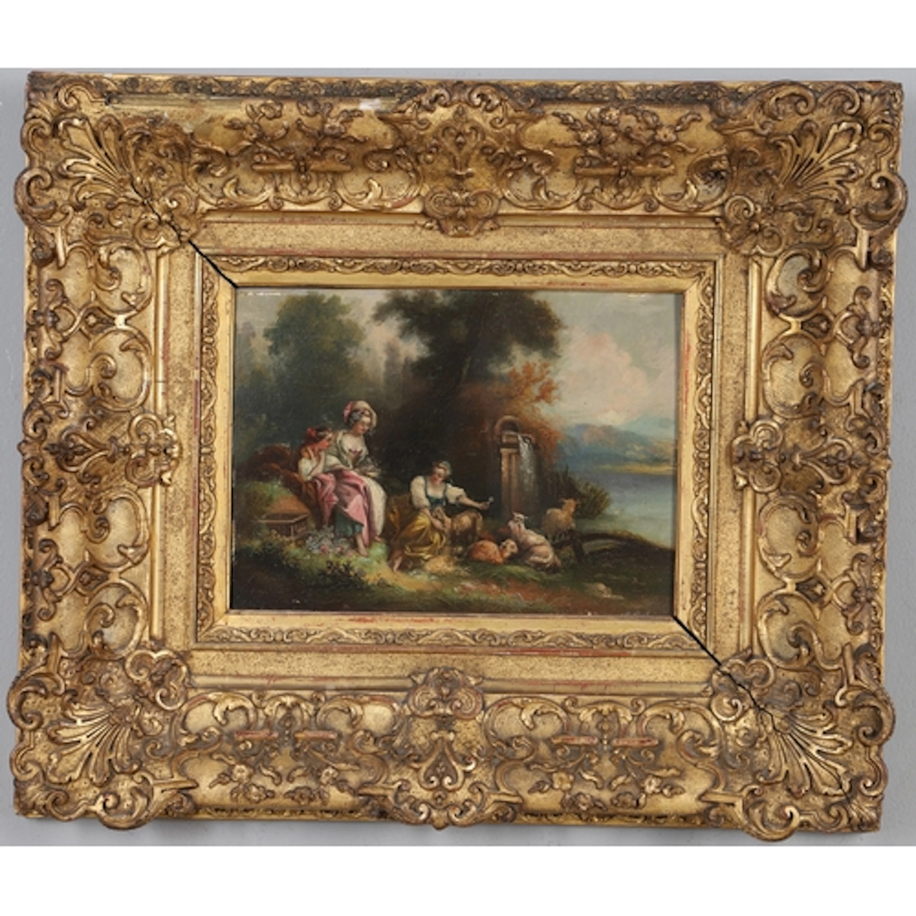 AFTER JEAN-ANTOINE WATTEAU (1684-1721). SHEPHERDESSES RESTIN...