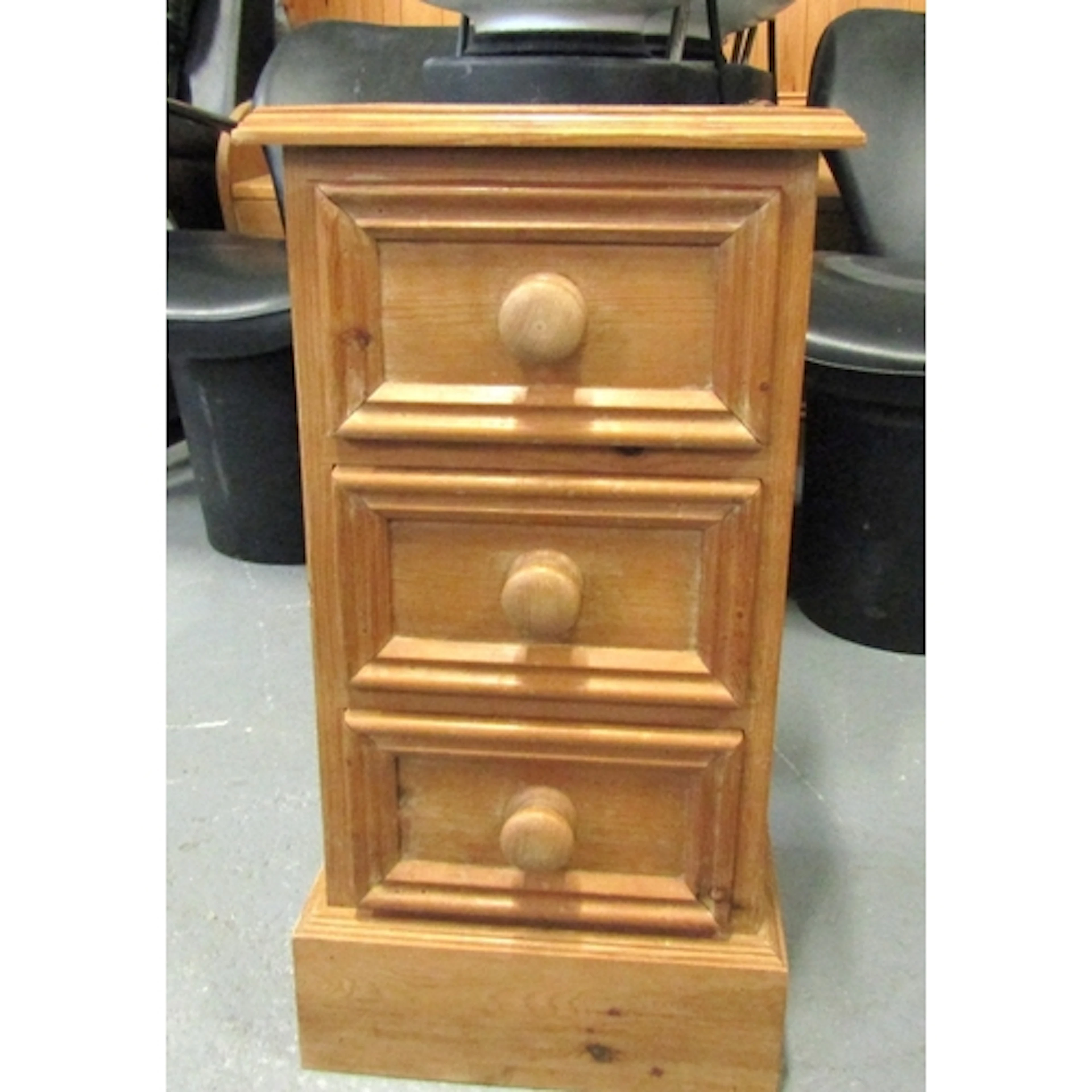 Pine Three Drawer Side Locker Approximately 12 Inches Wide