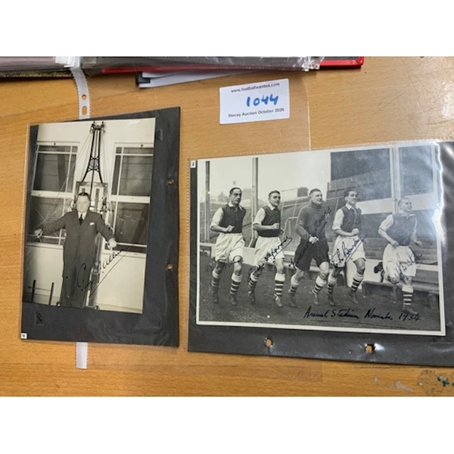 1930s Arsenal Signed Football Press Photos: Includes manager...