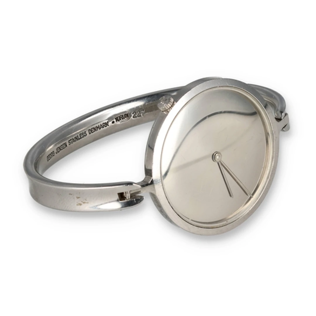 GEORG JENSEN: A LADIES STAINLESS STEEL CASED CIRCULAR WRIST ...