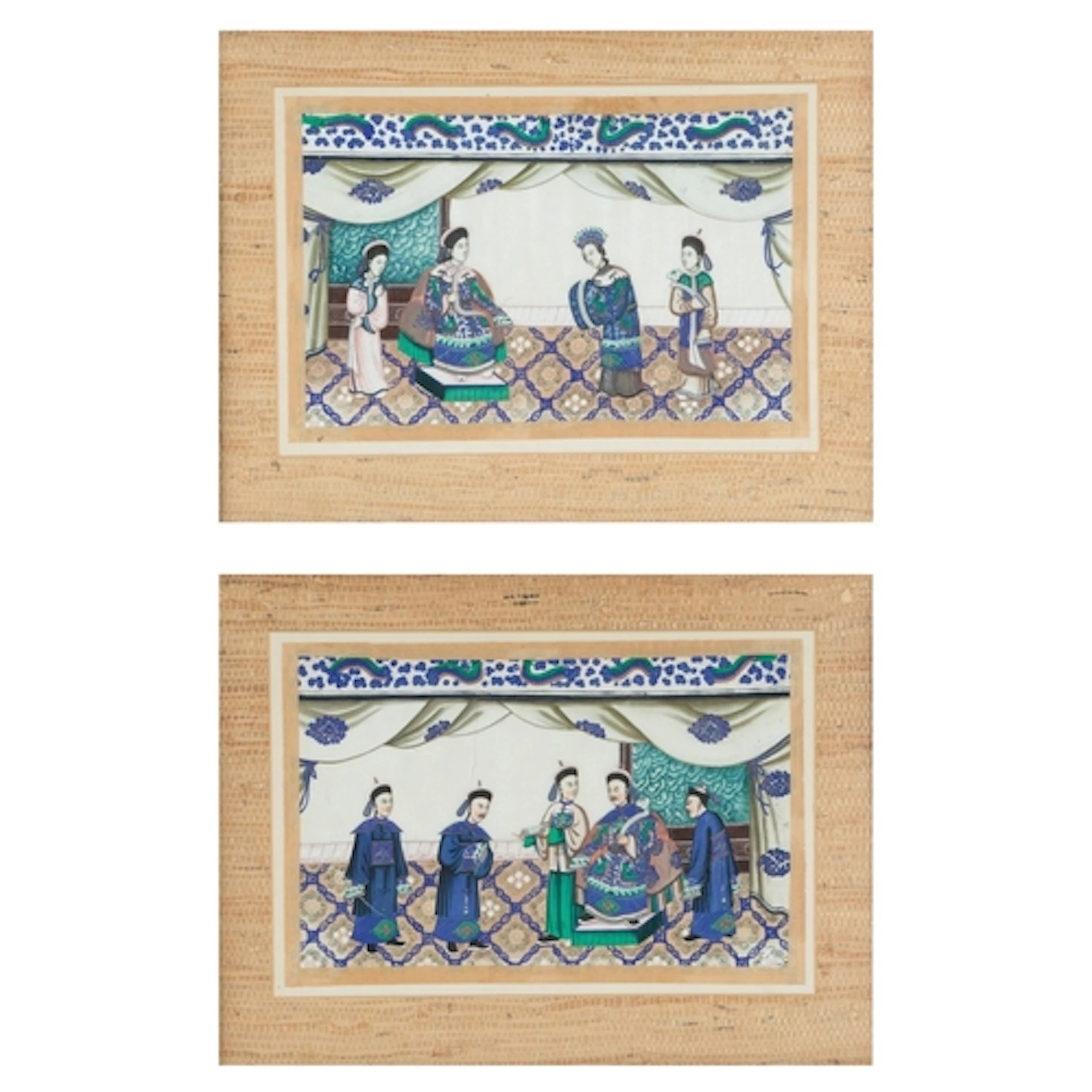 Chinese School (19th century) Emperor and Empress with atte...