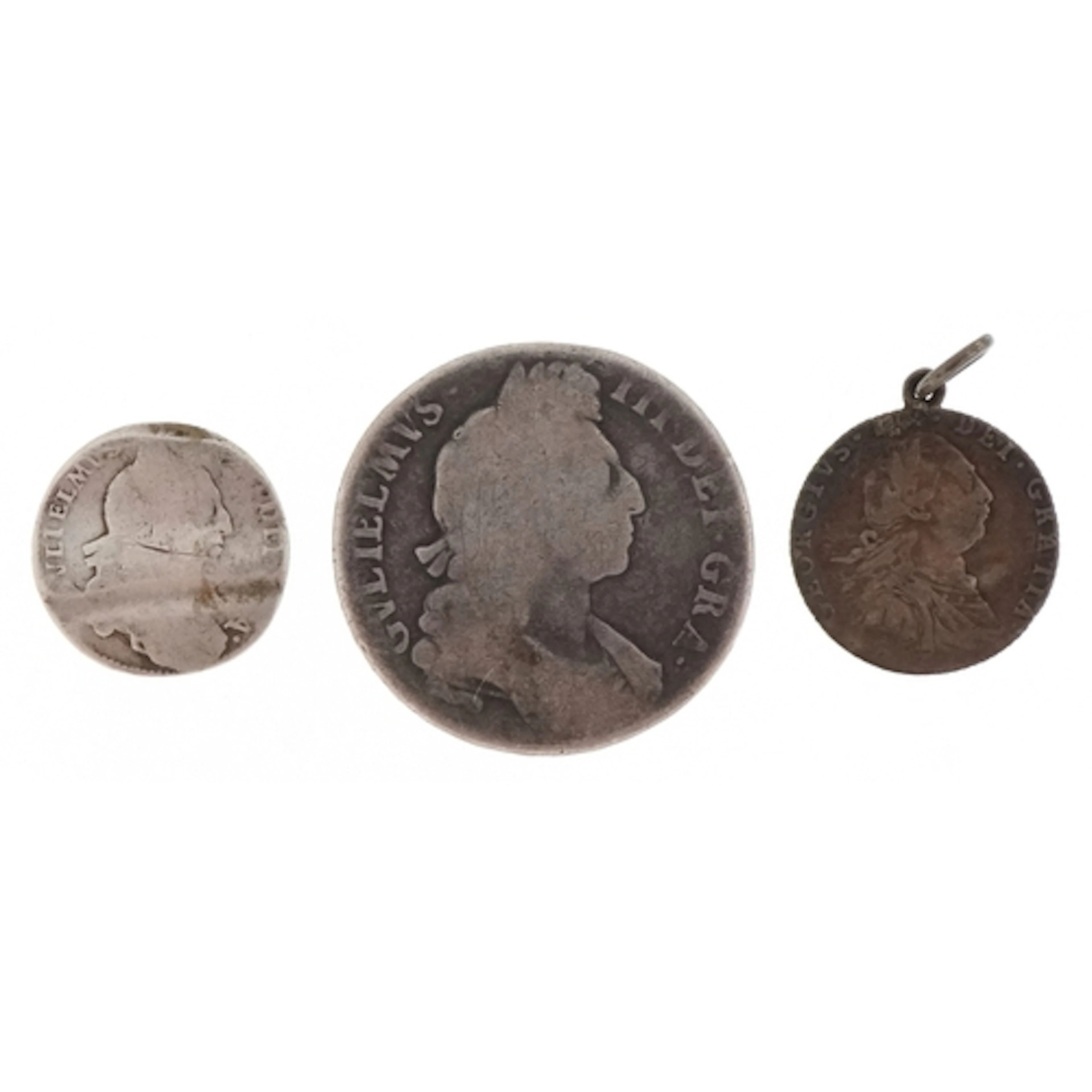 Three British antique silver coins comprising William III 16...