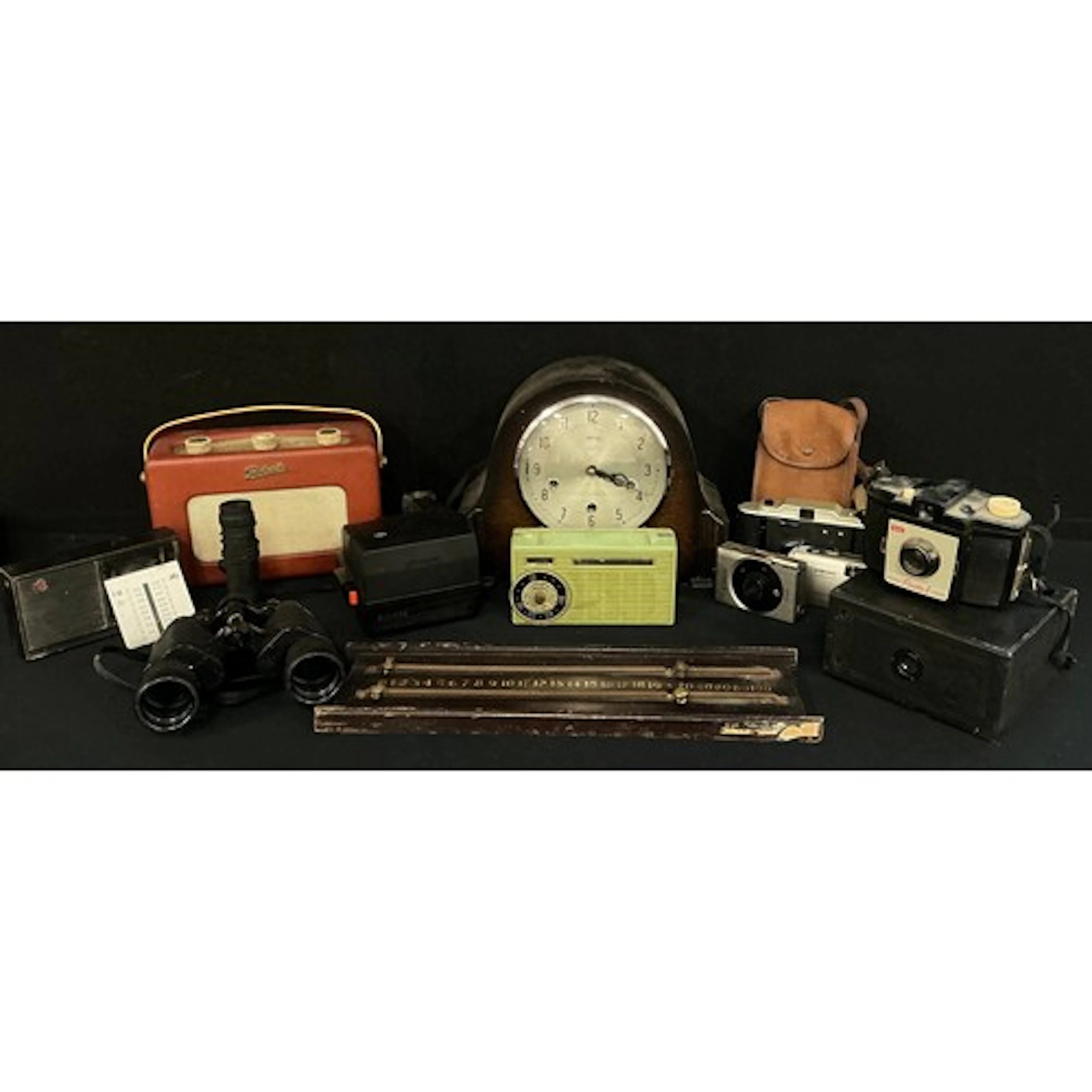 Vintage Roberts R200 portable radio, others smaller, Polaroi...