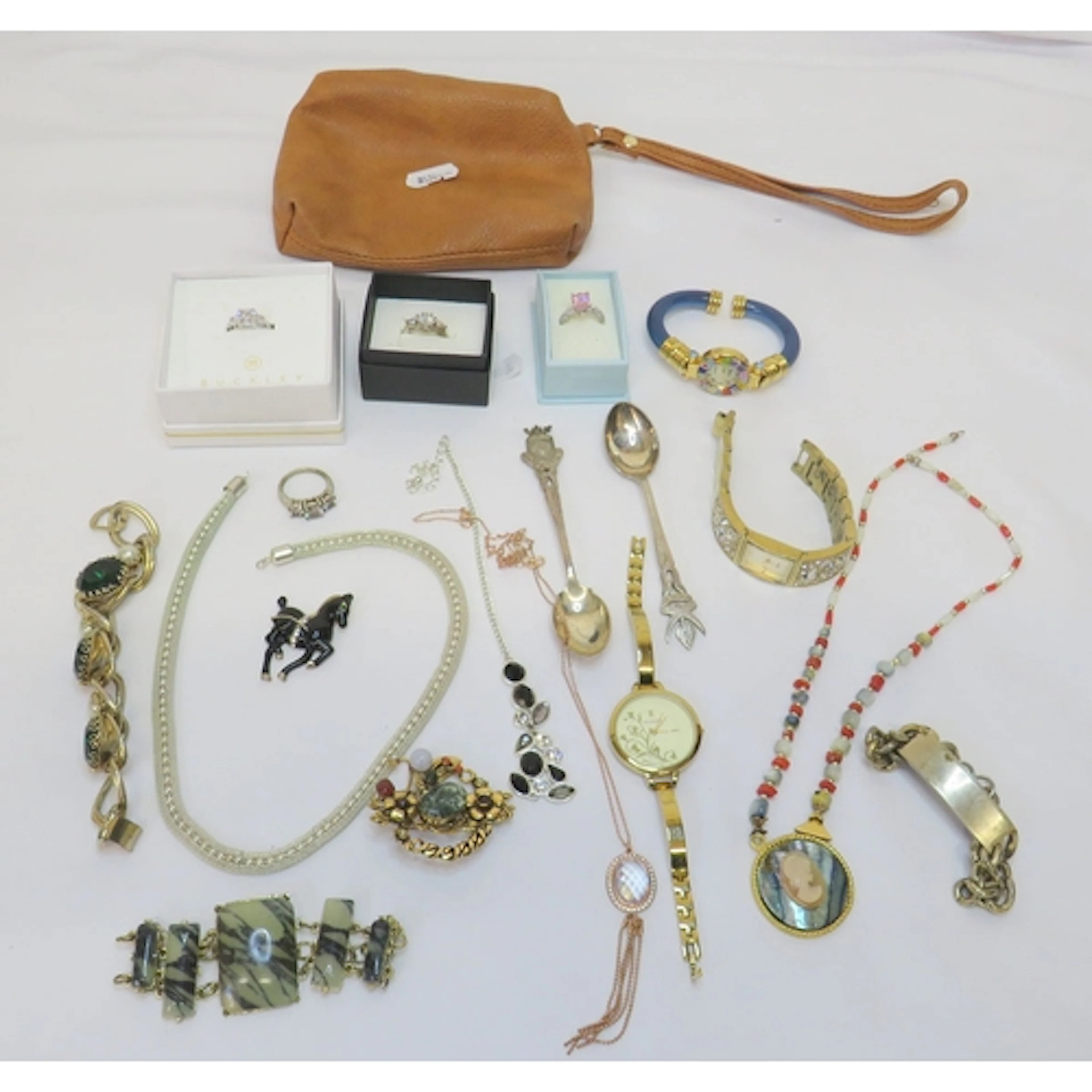 Costume Jewellery incl. Guess bracelet watch, Hallmark watch...